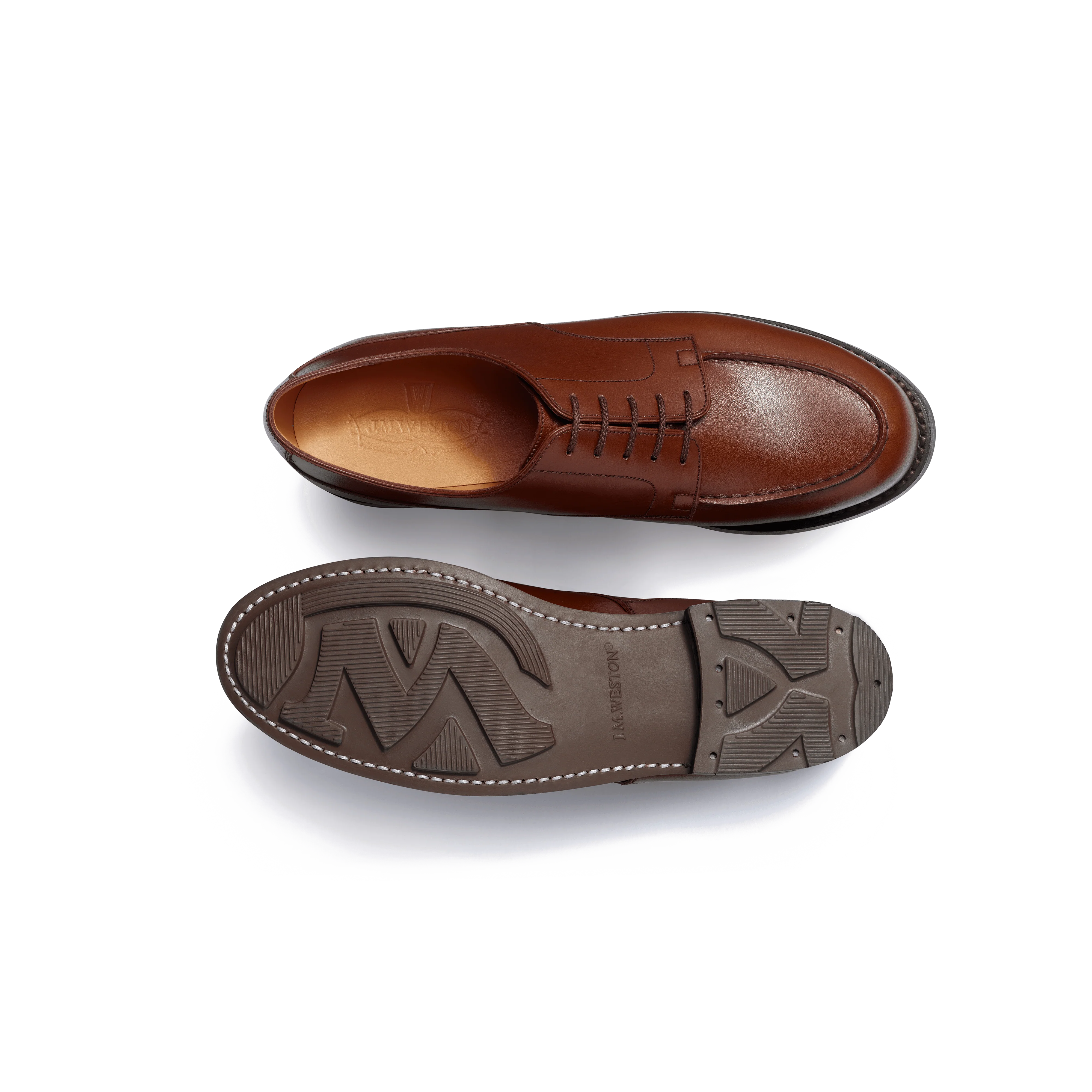 Derby Golf [homme cuir veau lisse marron bergeronnette] - Image 4