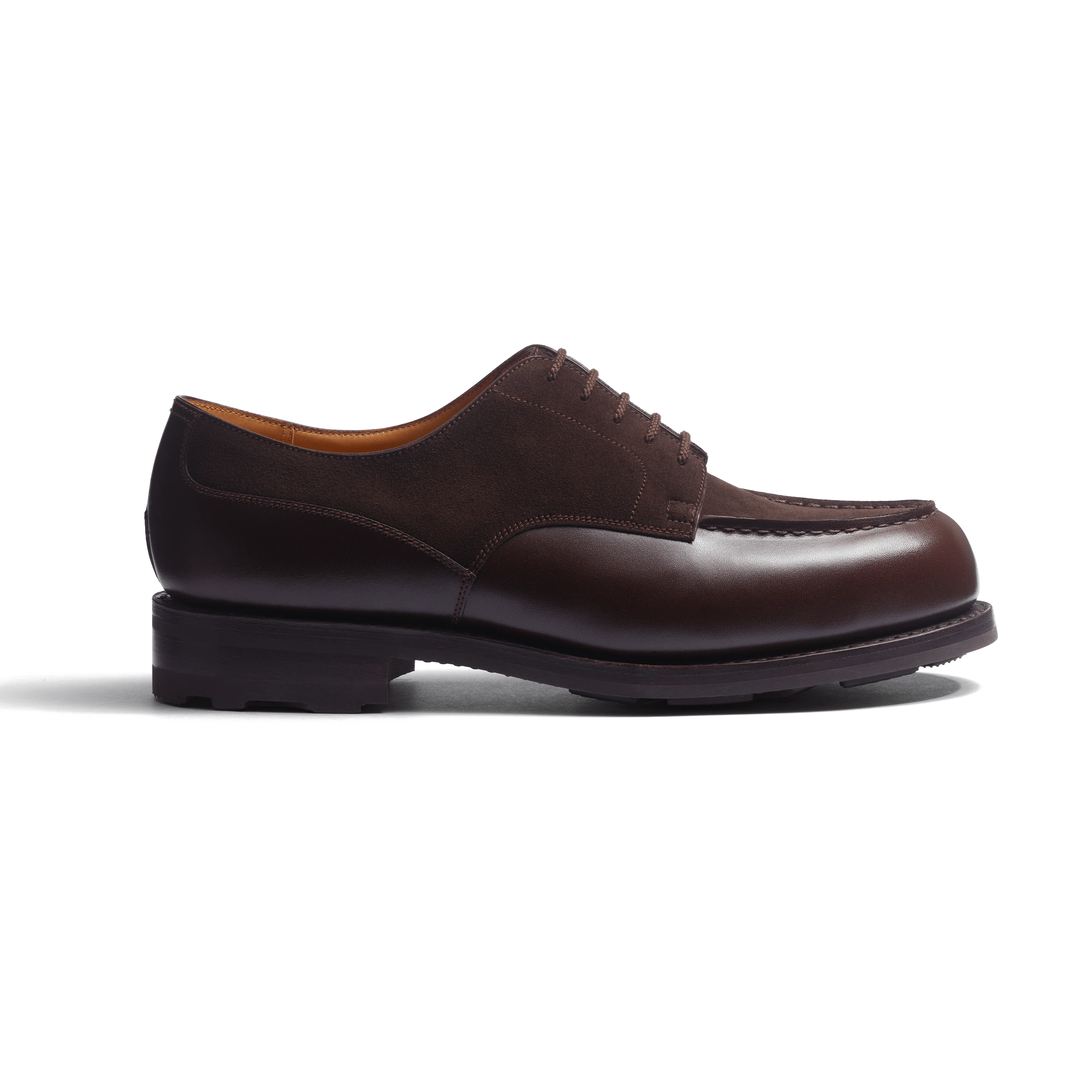 Derby Golf [homme cuir veau box mélèze et cuir veau marron foncé]