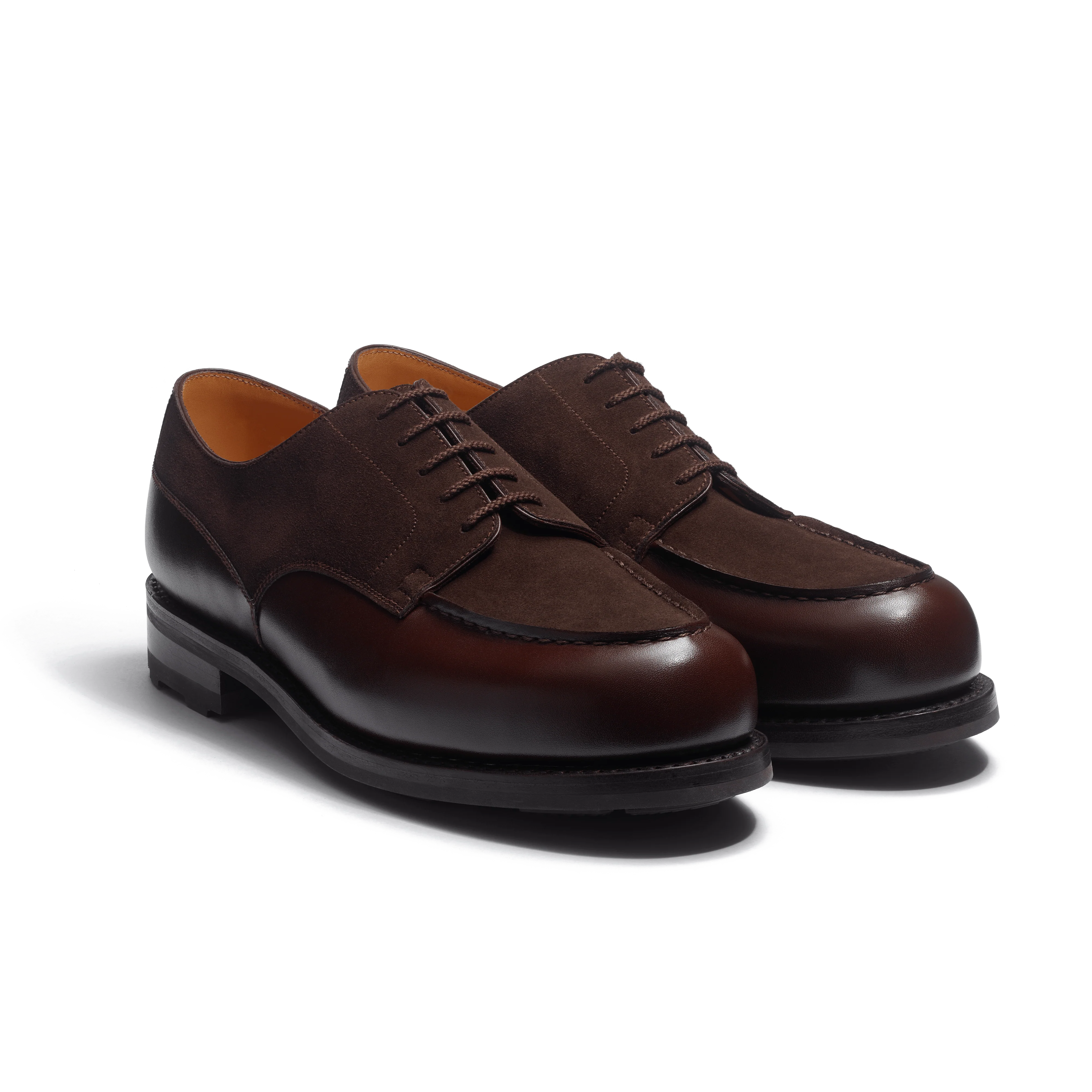 Derby Golf [homme cuir veau box mélèze et cuir veau marron foncé] - Image 2