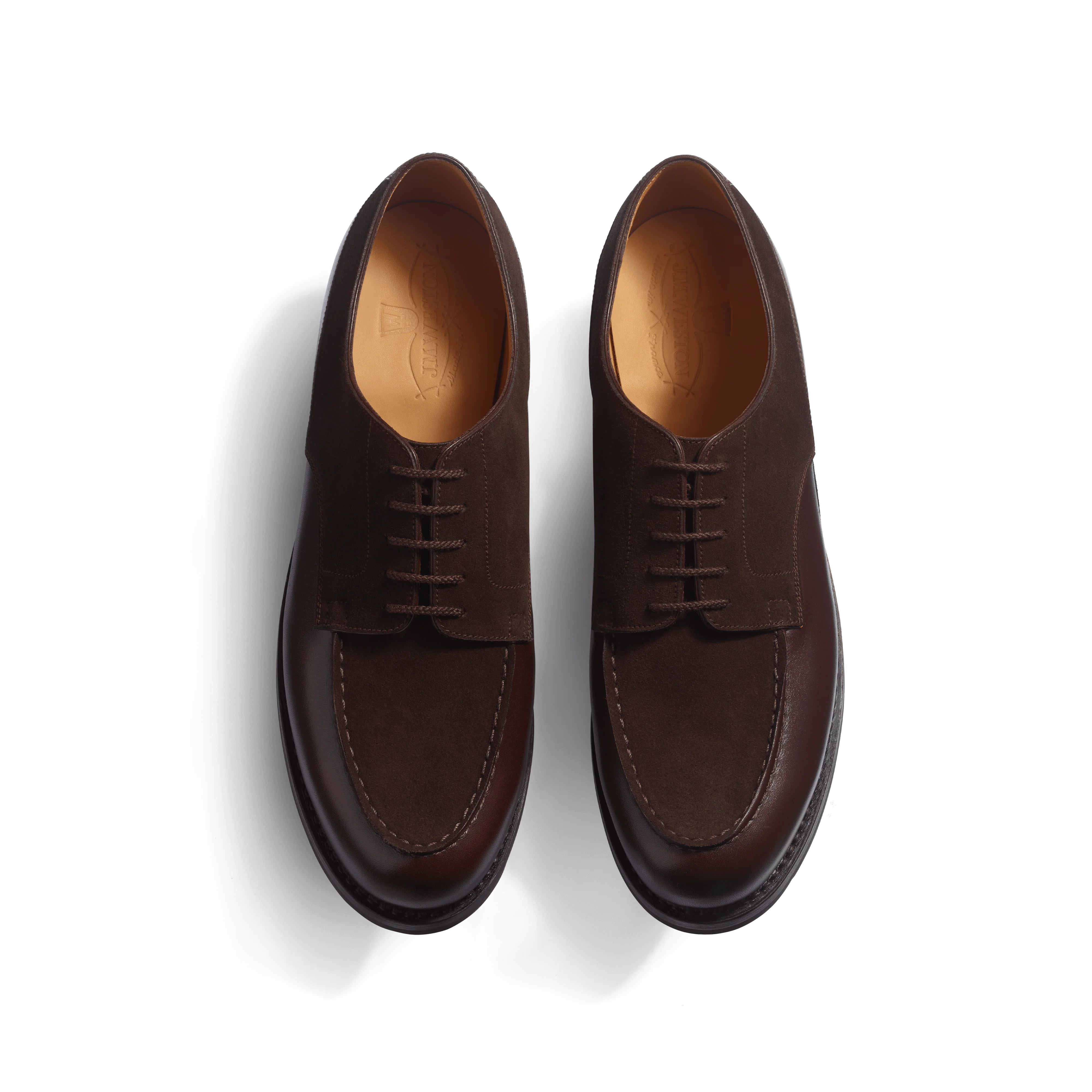 Derby Golf [homme cuir veau box mélèze et cuir veau marron foncé] - Image 3