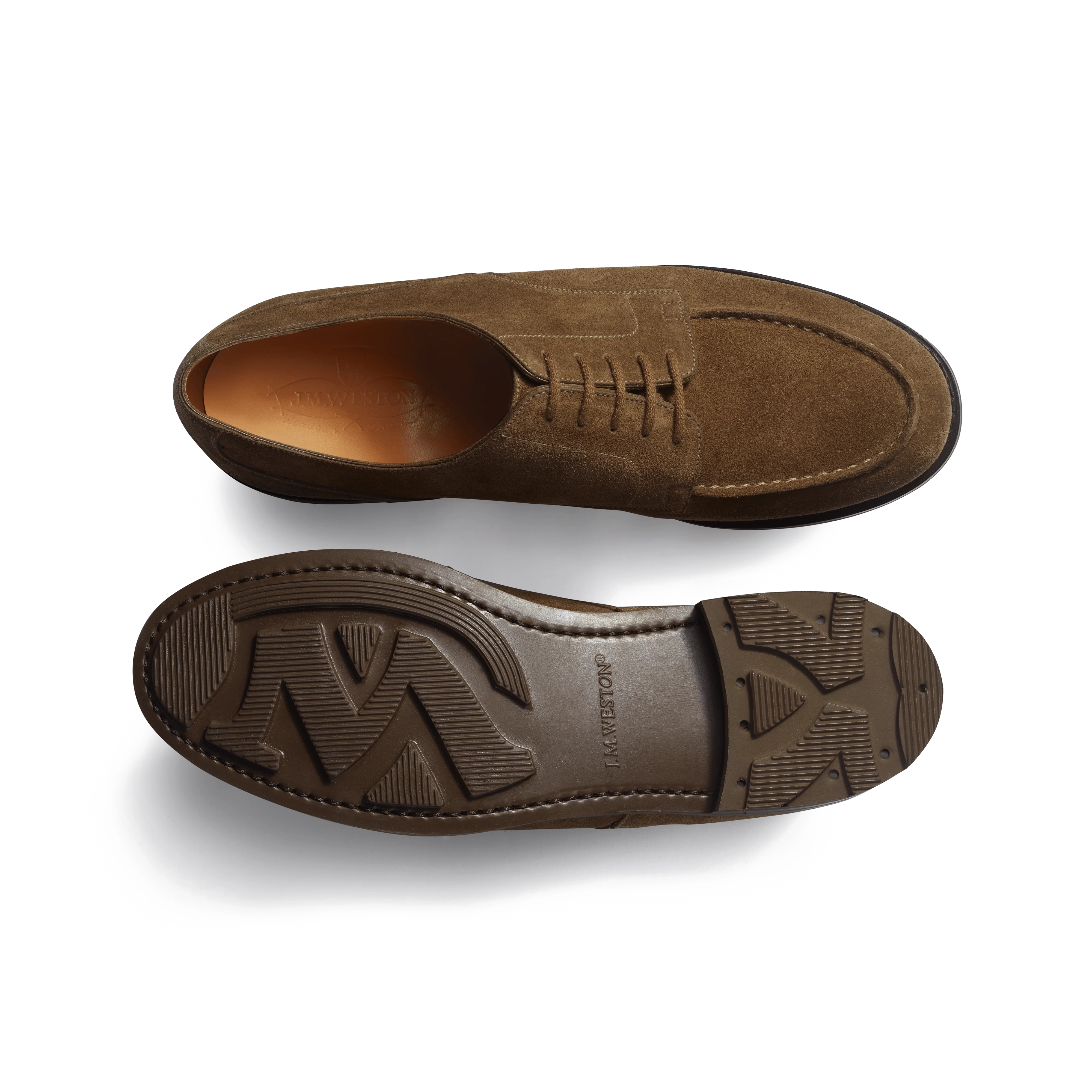 Derby Golf [homme cuir veau velours taupe] - Image 4