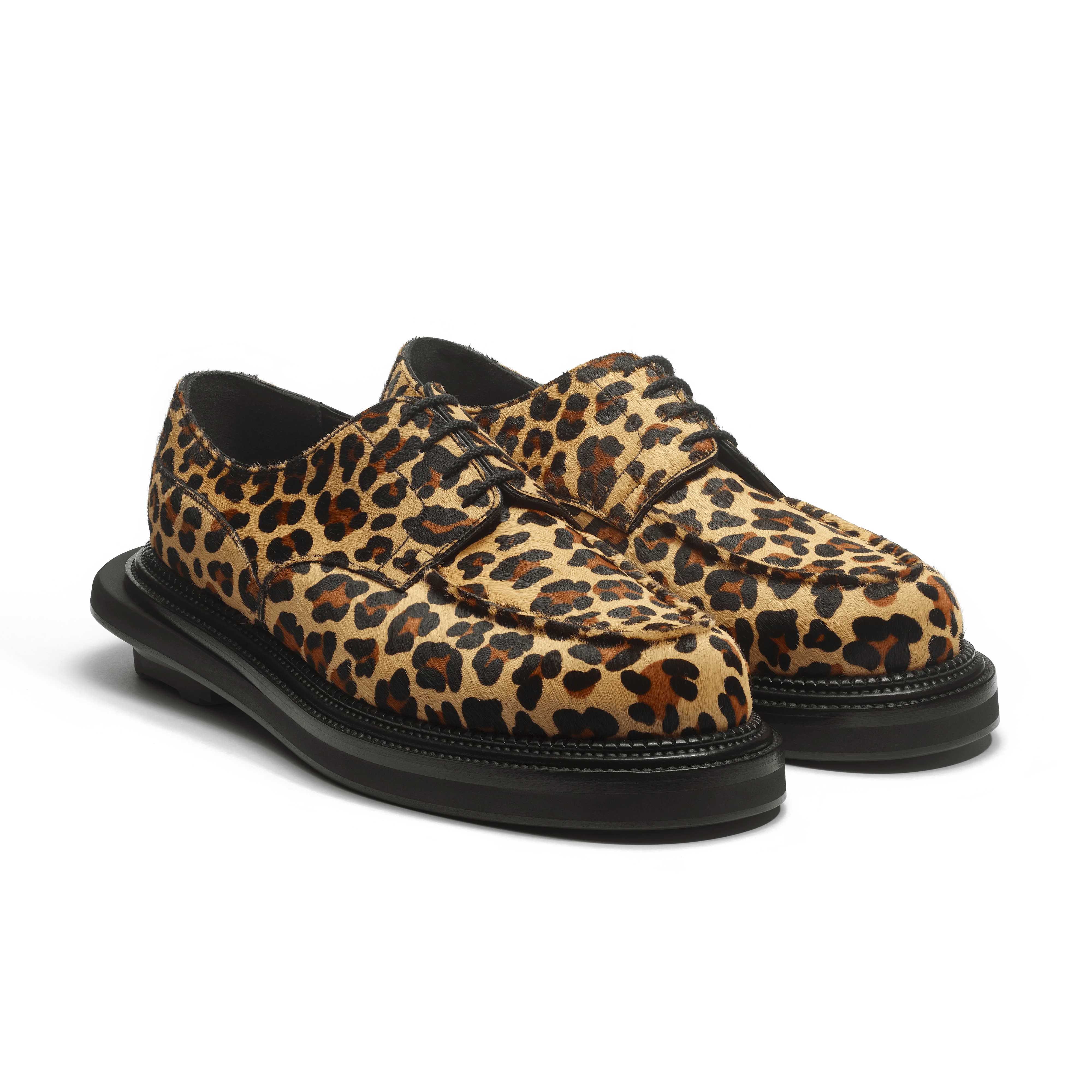 Derby Golf J.M. Weston x sacai [cuir de vachette avec poils motif Léopard] - Image 2