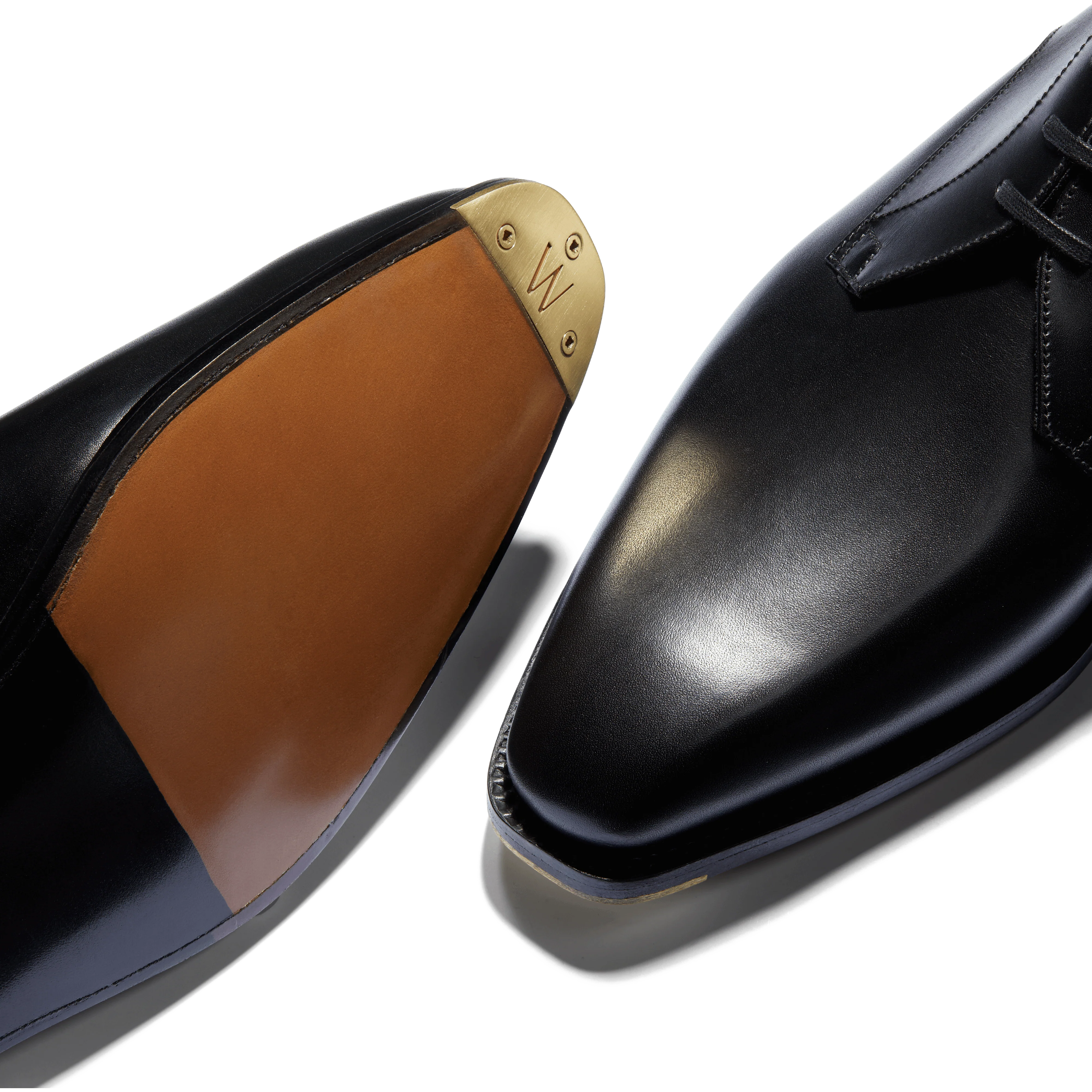 Derby trois Œillets Fusain   [homme cuir veau box noir] - Image 5