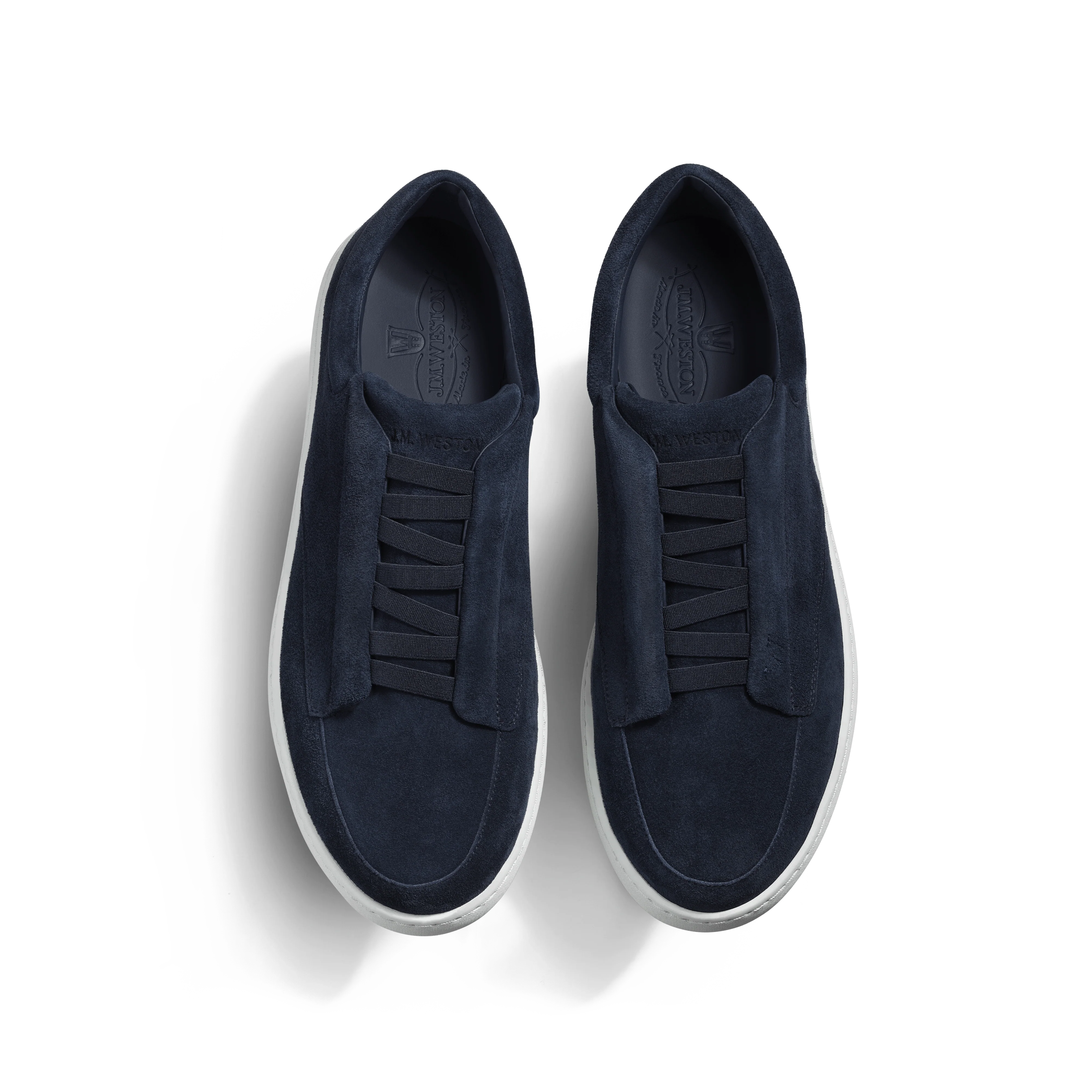 Dress sneaker [basket cuir veau velours marine] - Image 3