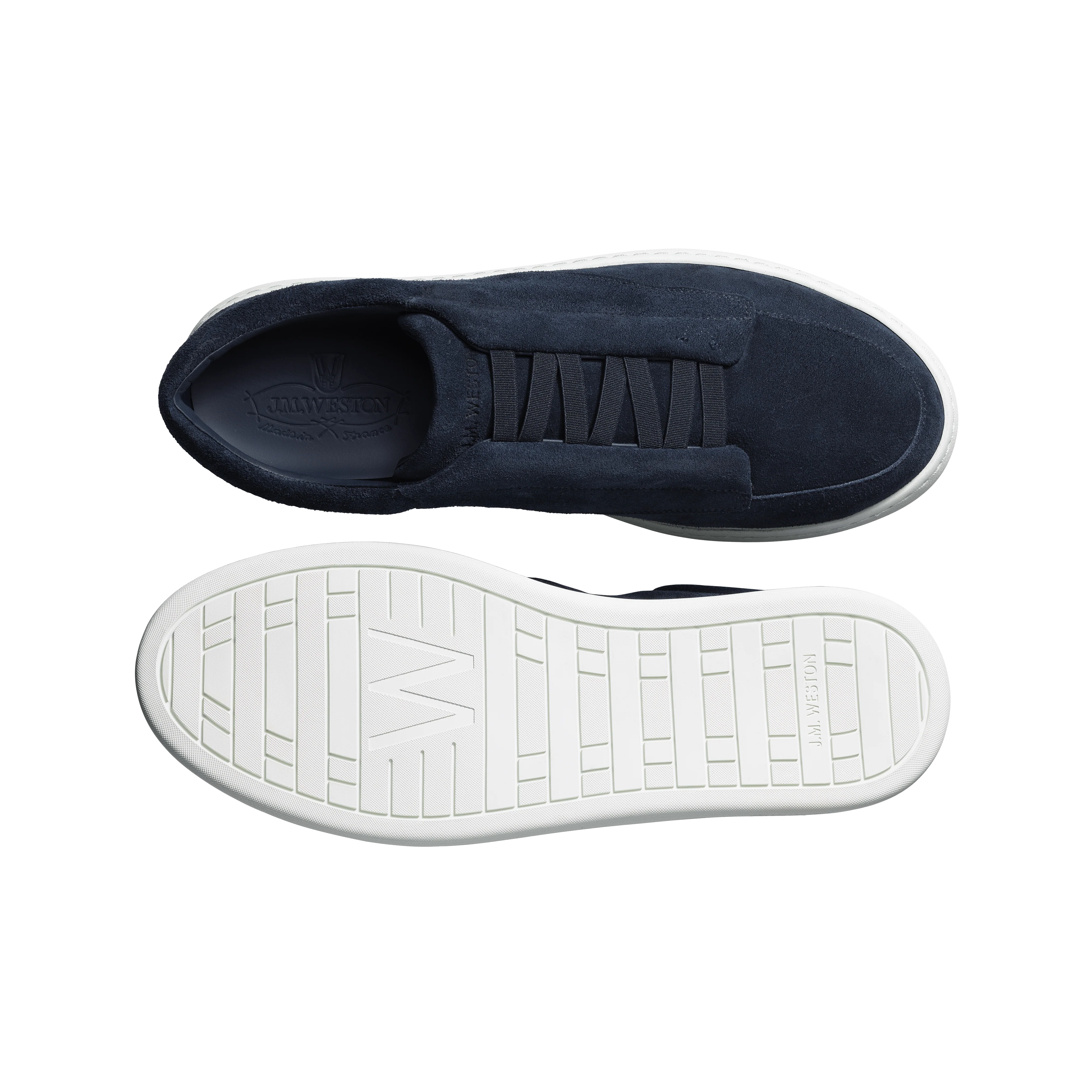 Dress sneaker [basket cuir veau velours marine] - Image 4
