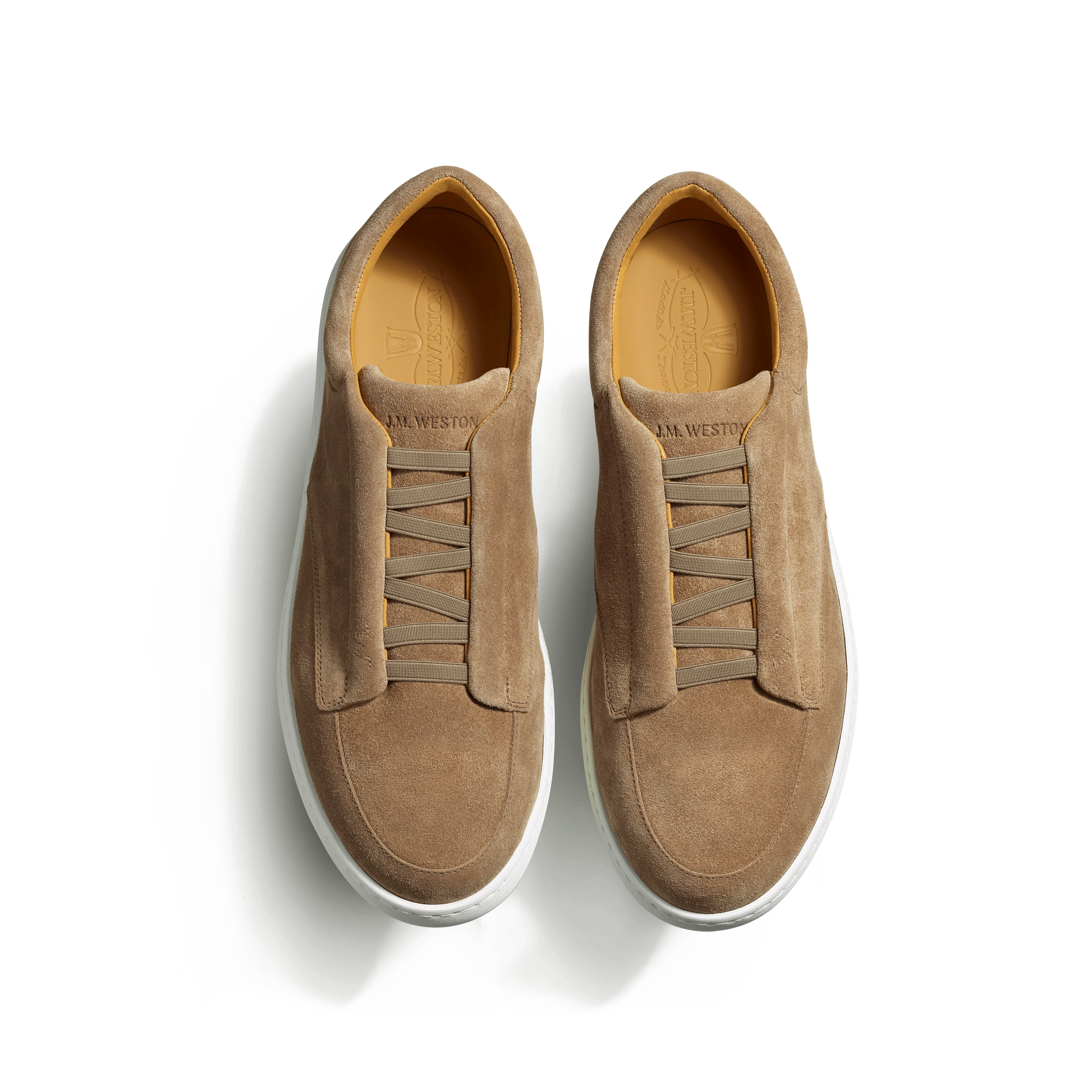 Dress sneaker [basket cuir veau velours taupe] - Image 3