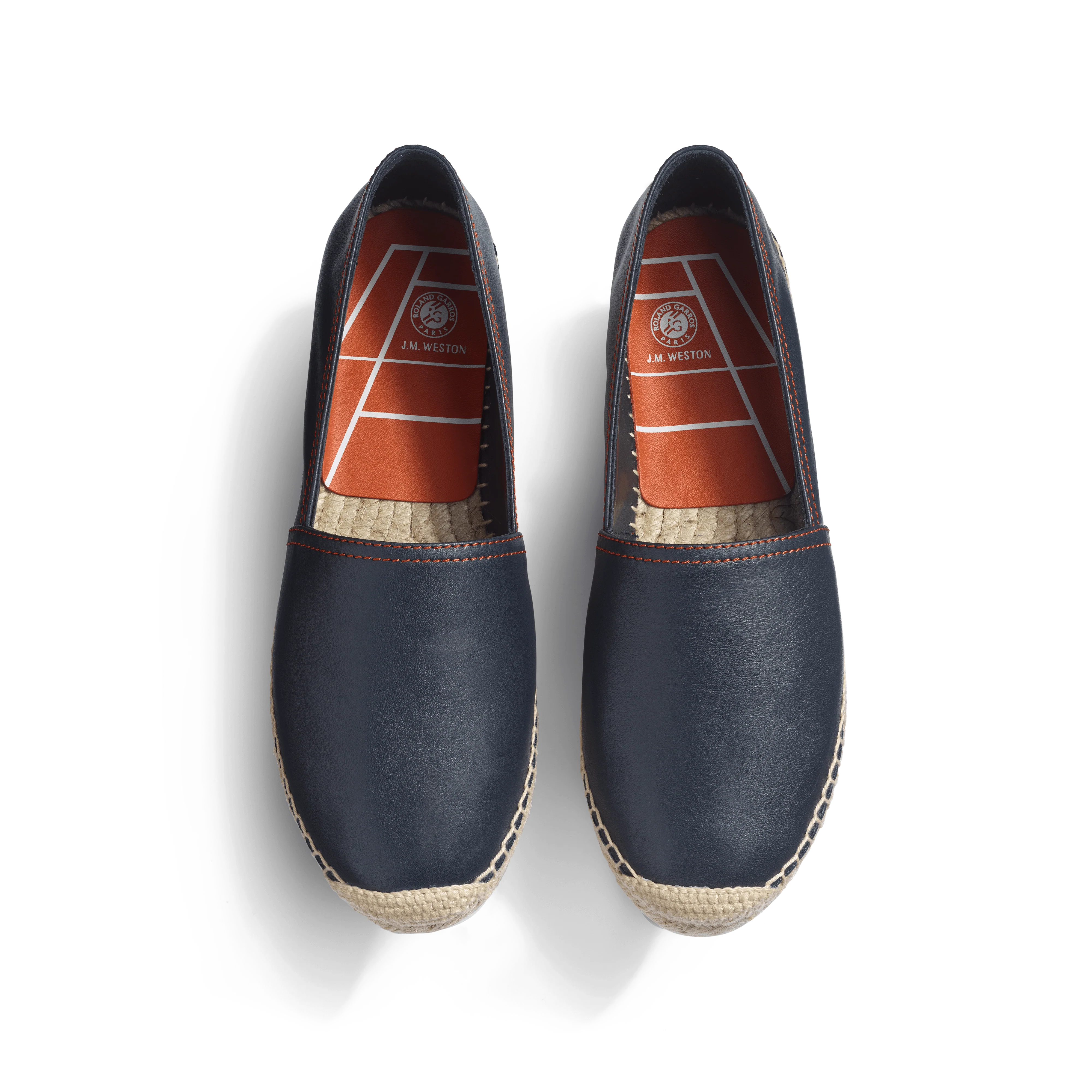 Espadrille Wait and Sea Roland-Garros [femme cuir veau nappa marine] - Image 3