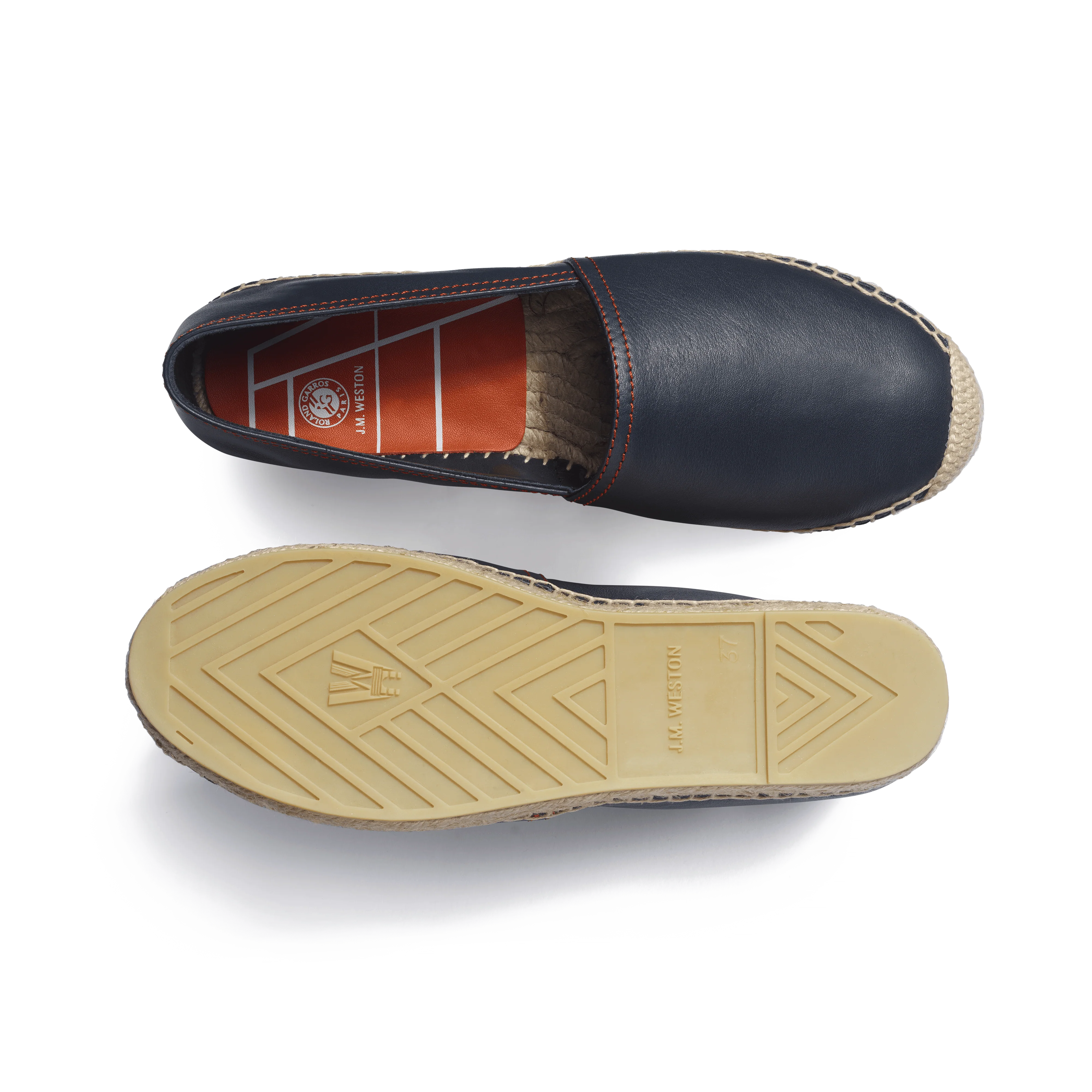 Espadrille Wait and Sea Roland-Garros [femme cuir veau nappa marine] - Image 4