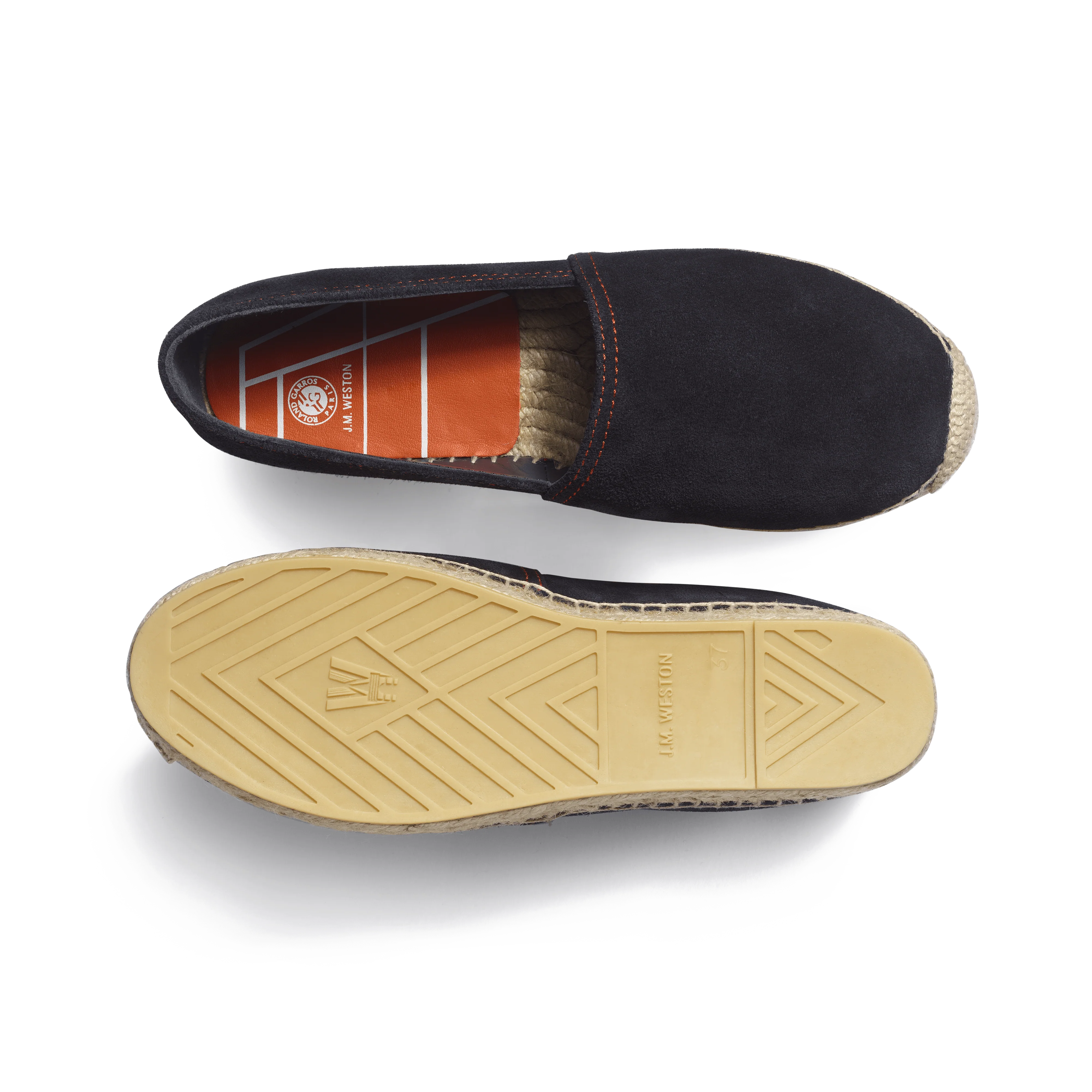Espadrille Wait and Sea Roland-Garros [femme cuir veau velours marine] - Image 4
