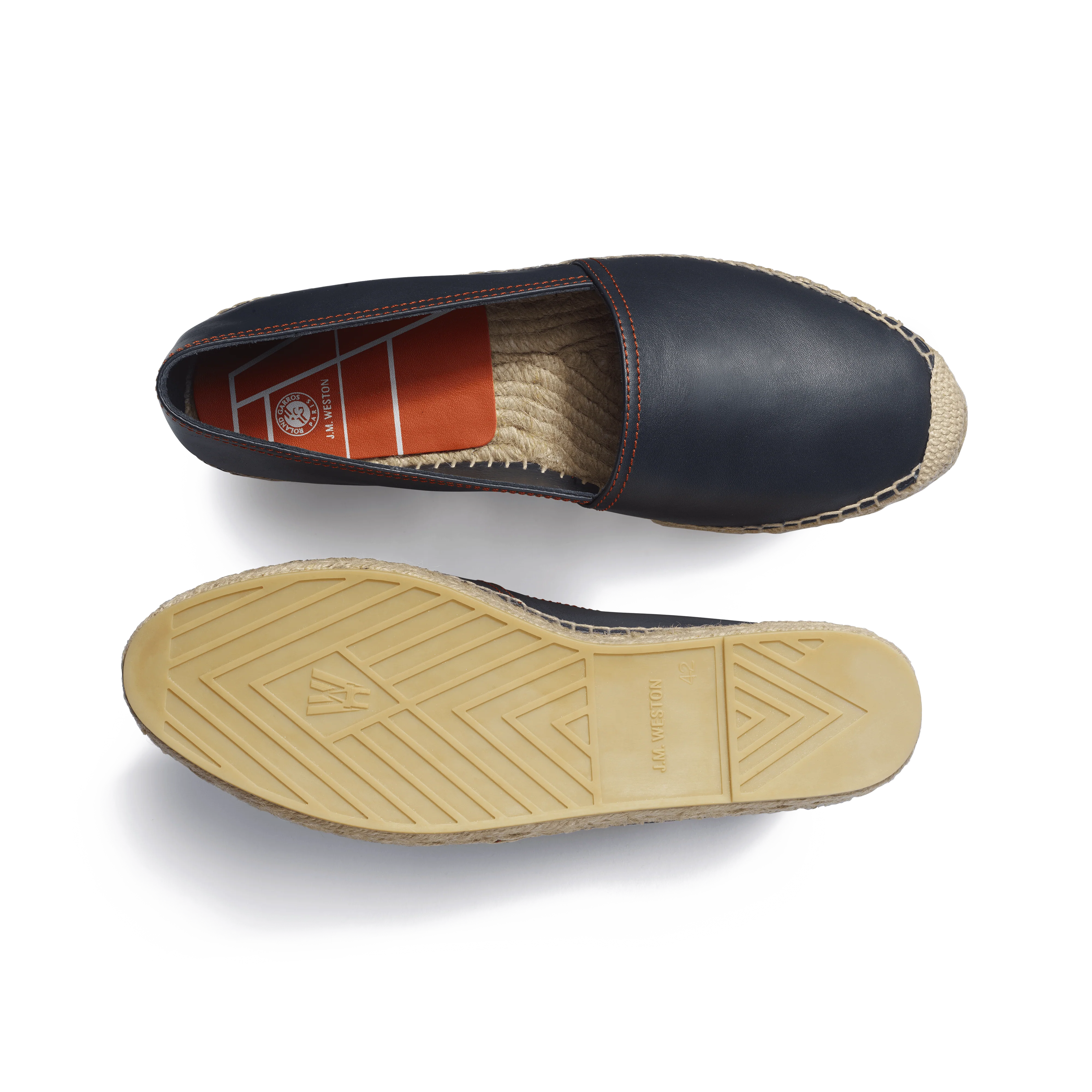 Espadrille Wait and Sea Roland-Garros [homme cuir veau nappa marine] - Image 4