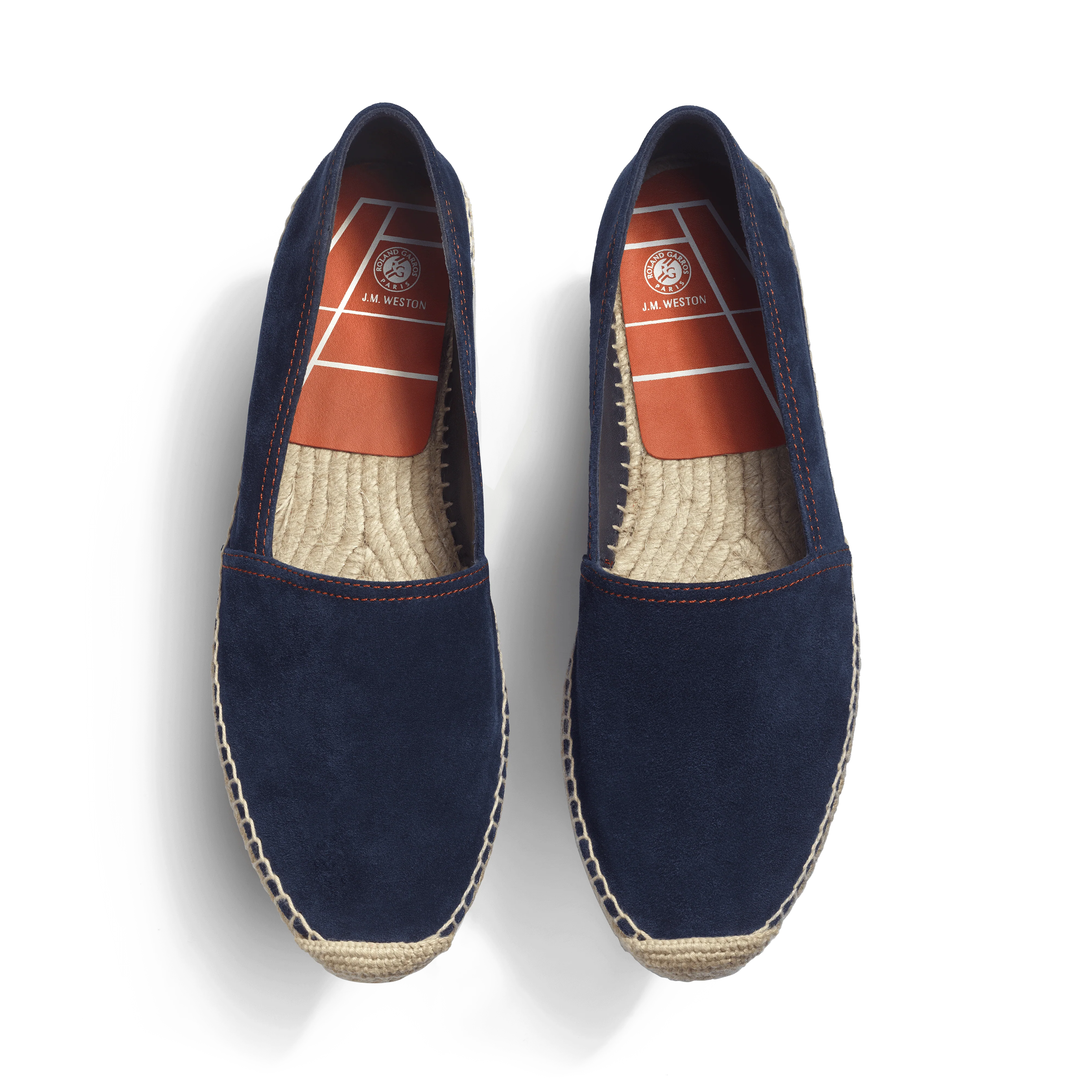 Espadrille Wait and Sea Roland-Garros [homme cuir veau velours marine] - Image 3