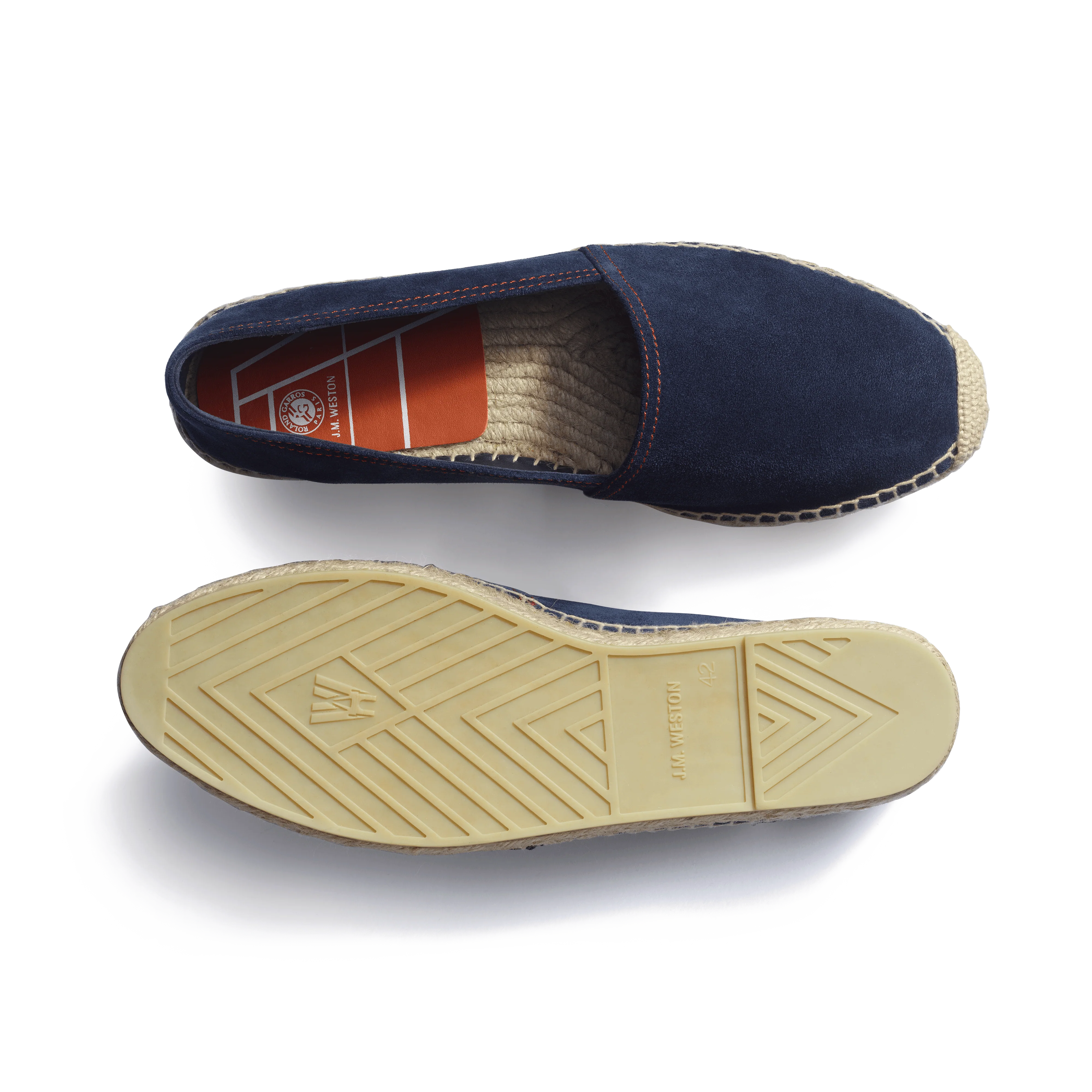 Espadrille Wait and Sea Roland-Garros [homme cuir veau velours marine] - Image 4