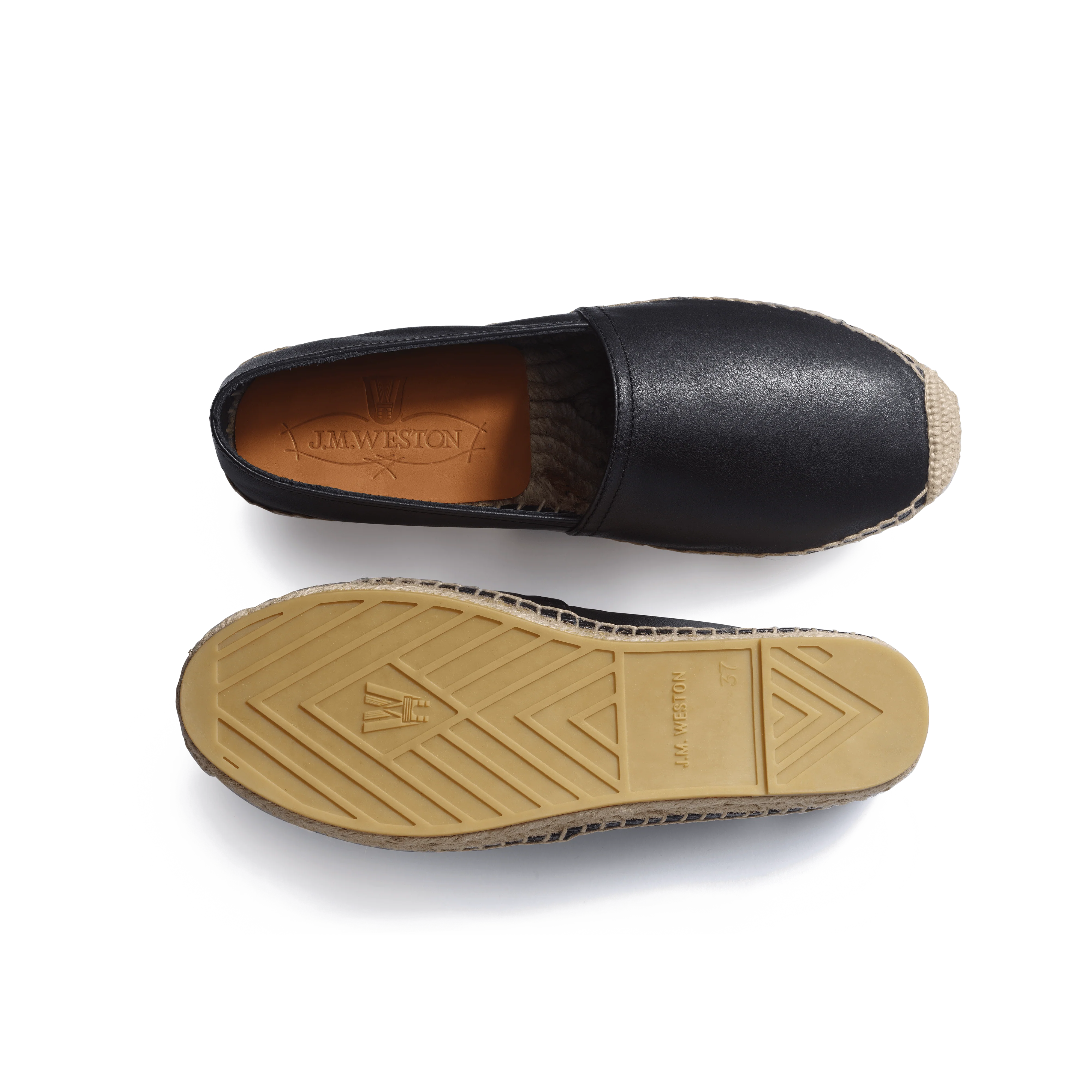 Espadrille Wait and Sea [homme cuir veau lisse noir] - Image 4