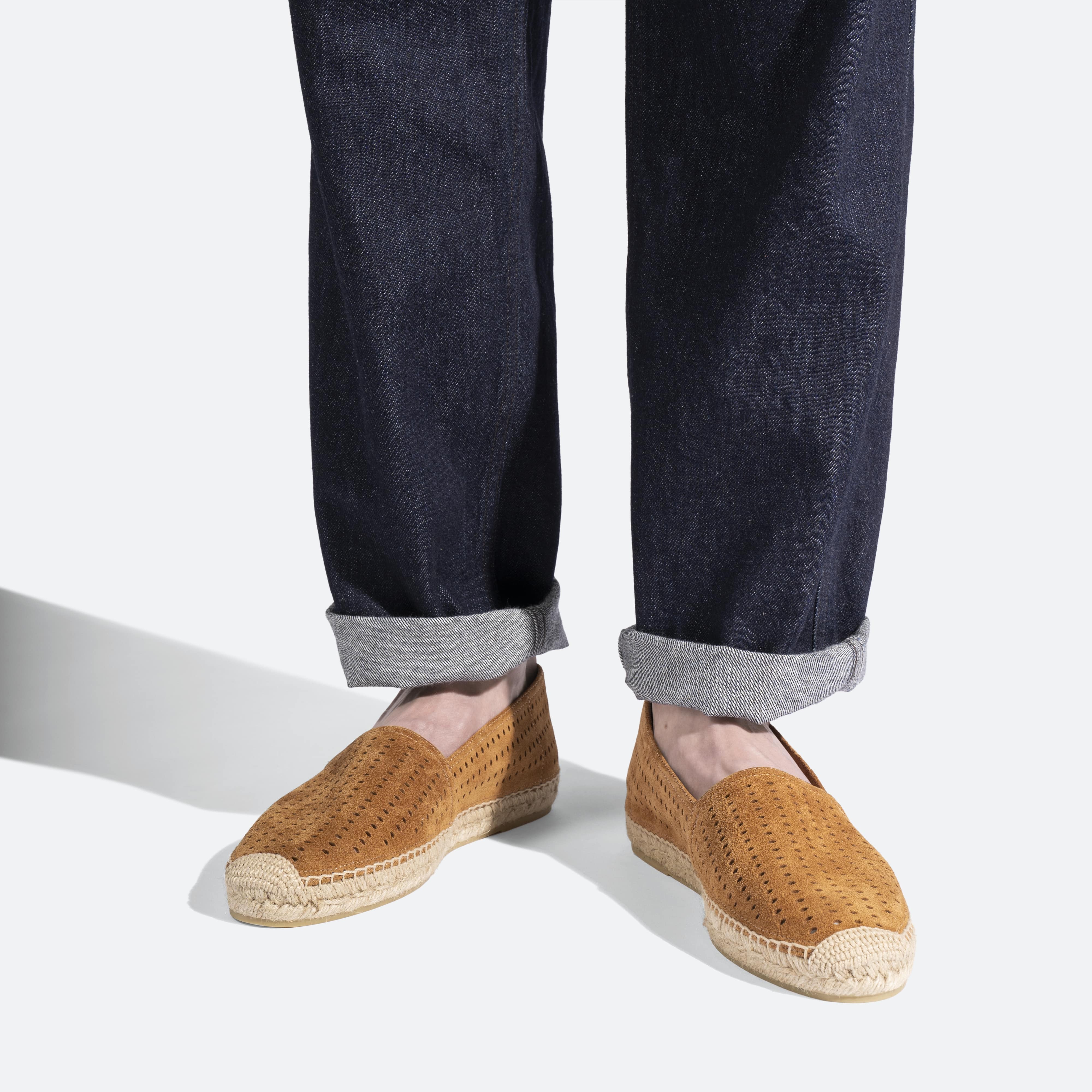 Espadrille Wait and Sea [homme cuir veau velours perforé beachnut] - Image 5