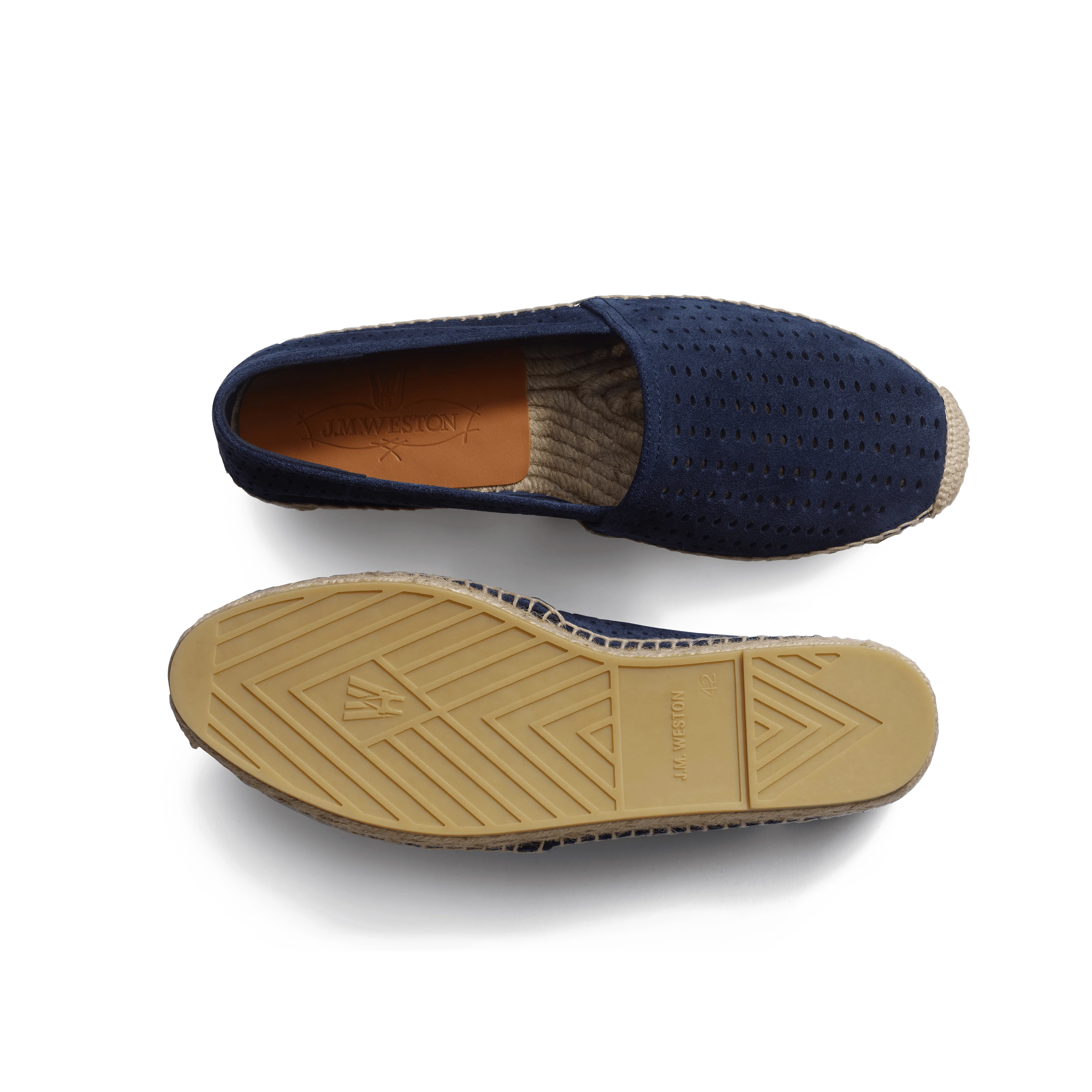 Espadrille Wait and Sea [homme cuir veau velours perforé marine] - Image 4