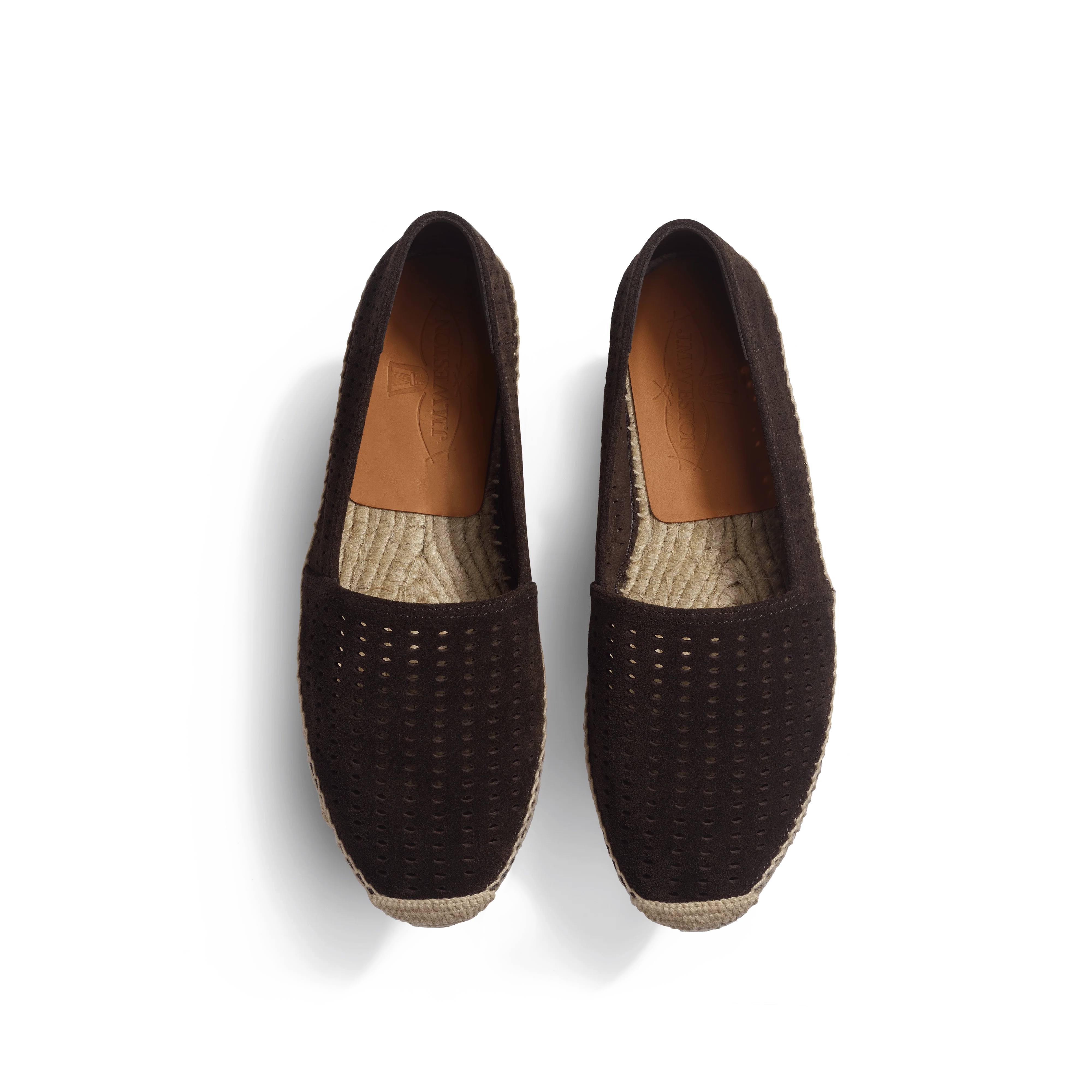 Espadrille Wait and Sea [homme cuir veau velours perforé marron] - Image 3