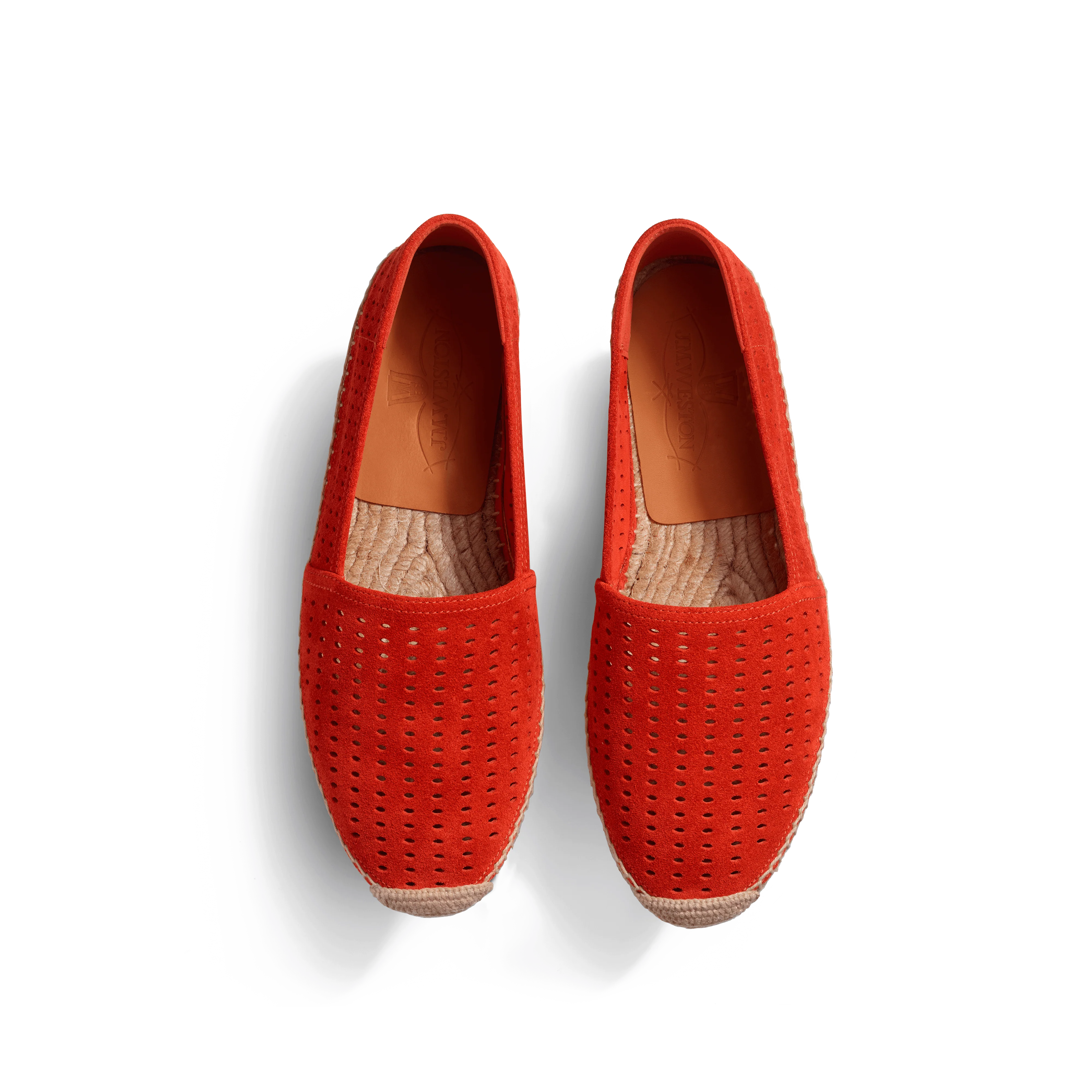 Espadrille Wait and Sea [homme cuir veau velours perforé orange] - Image 3