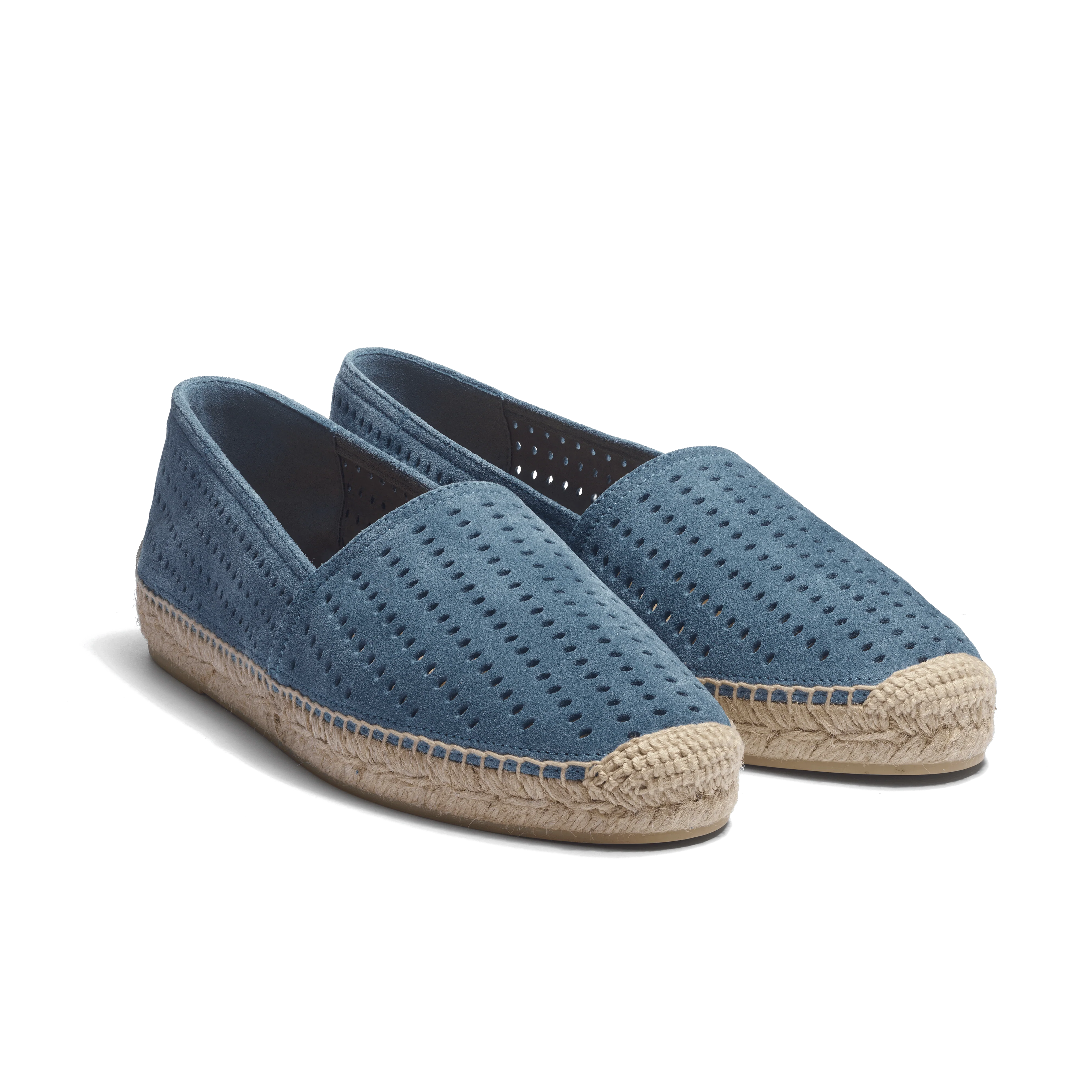 Espadrille Wait and Sea [homme cuir veau velours perforé bleu ciel] - Image 2
