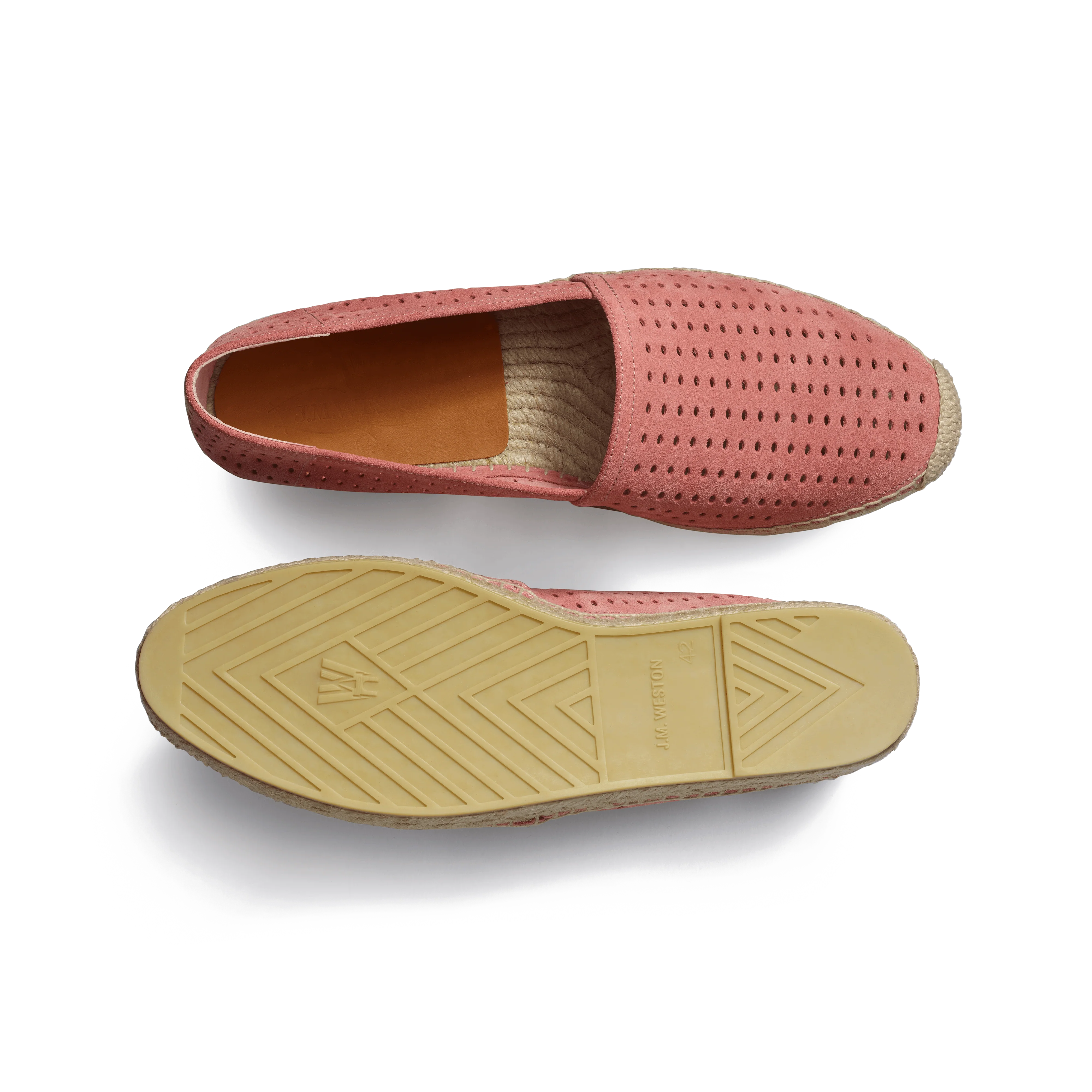 Espadrille Wait and Sea [homme cuir veau velours perforé bois de rose] - Image 4
