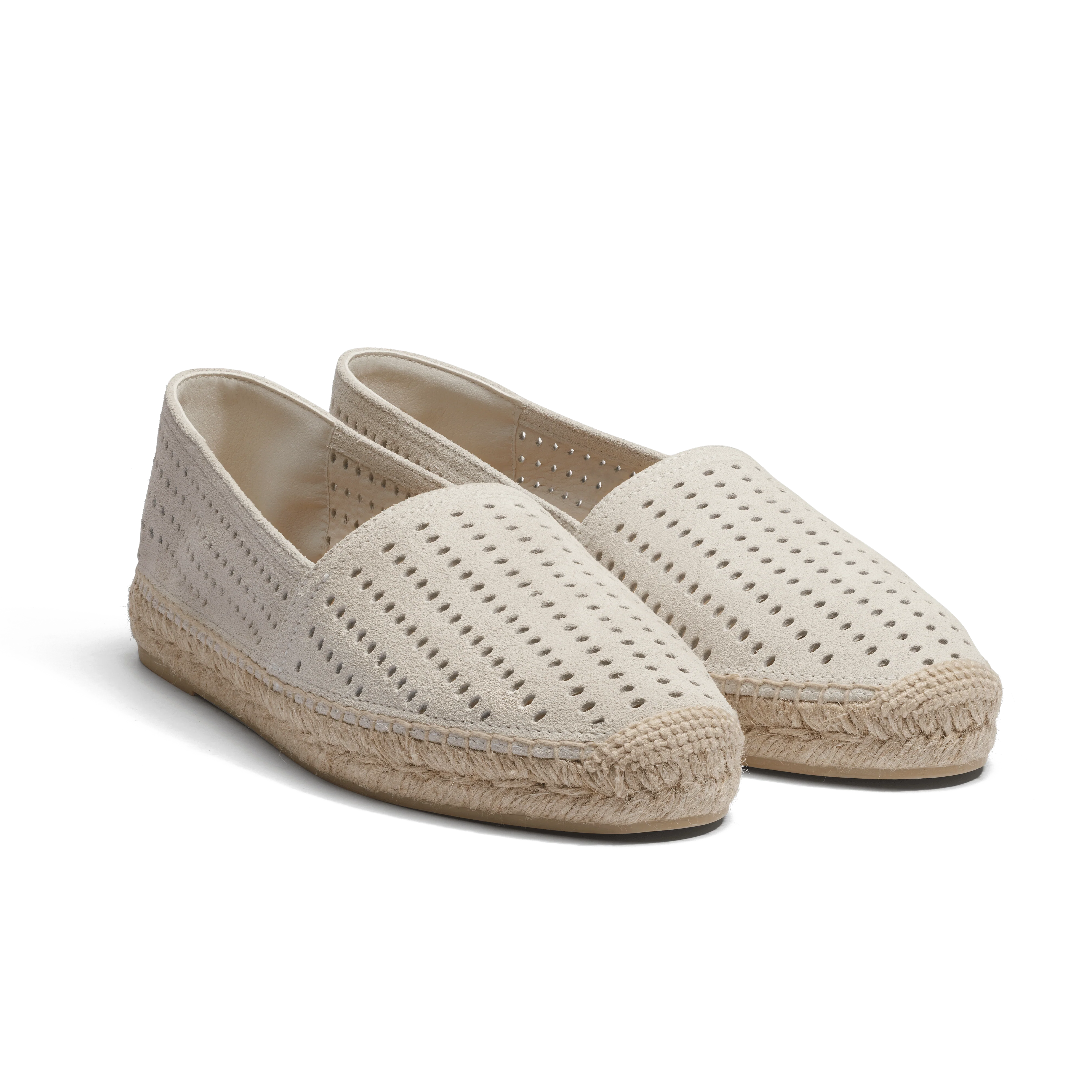 Espadrille Wait and Sea [homme cuir veau velours perforé craie] - Image 2