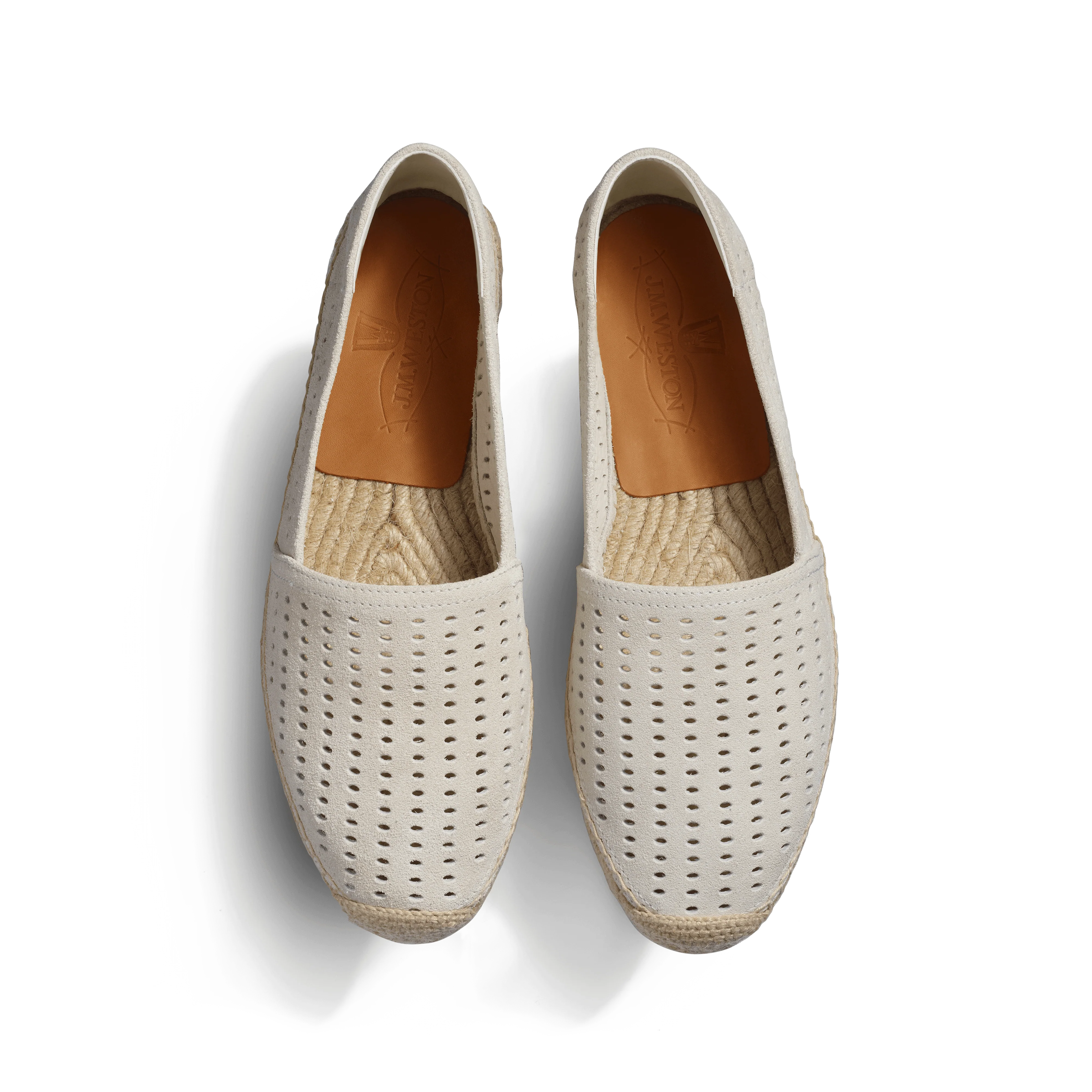 Espadrille Wait and Sea [homme cuir veau velours perforé craie] - Image 3
