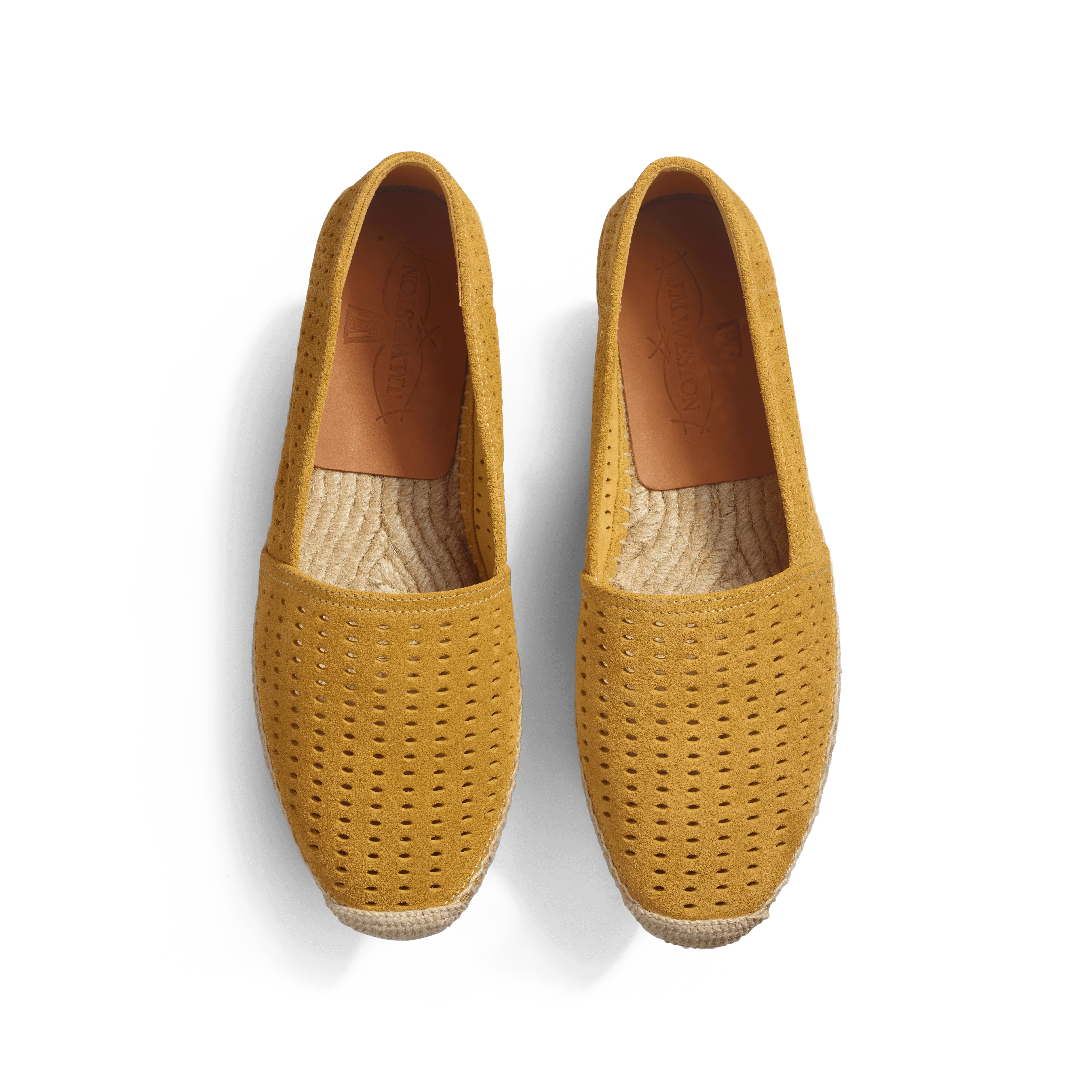 Espadrille Wait and Sea [homme cuir veau velours perforé jaune] - Image 3