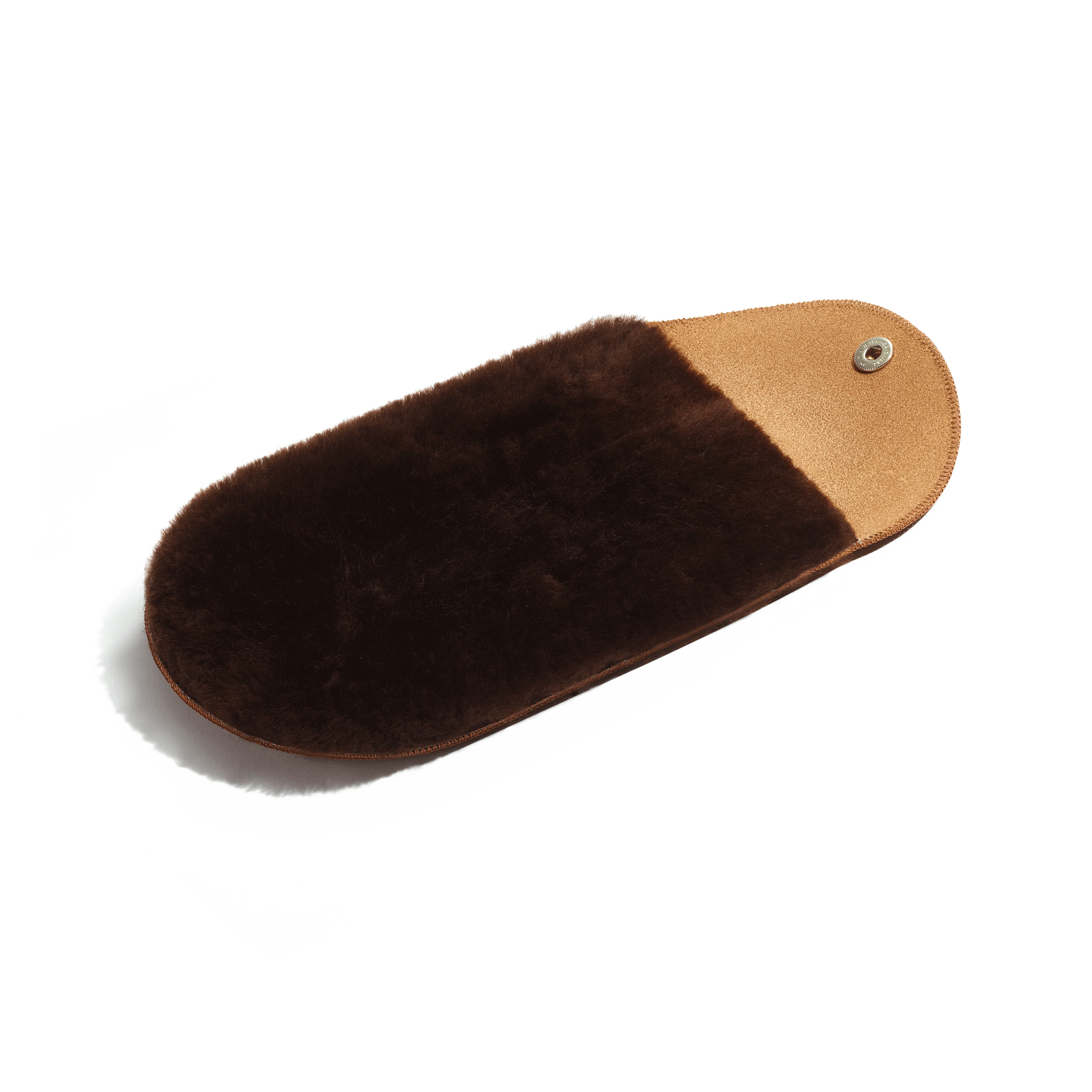 Gant à lustrer [Cuir veau à doublure et mouton laineux marron foncé] - Image 2