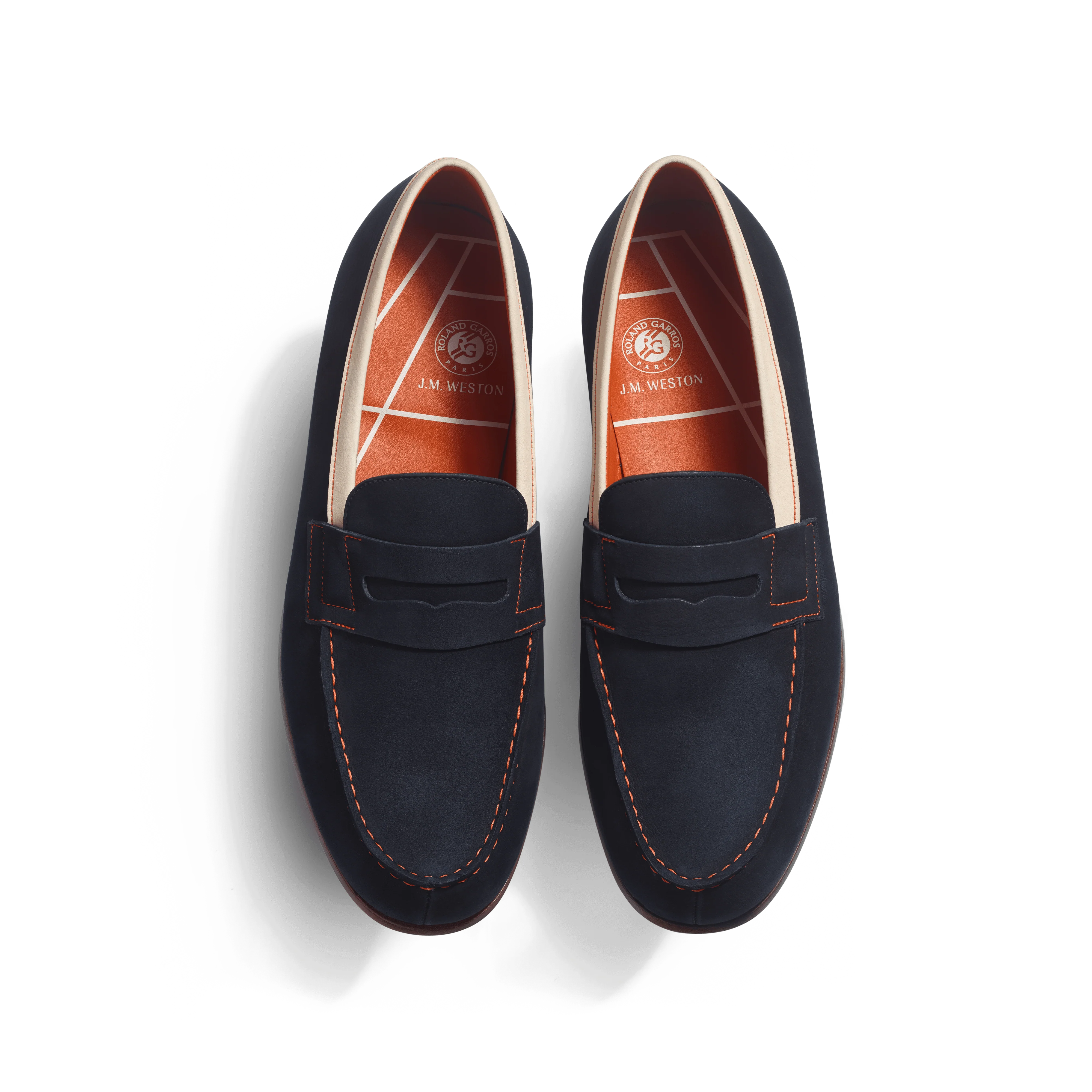Le Moc' Weston Roland-Garros [homme Nubuck marine & craie avec piqûre orange] - Image 3