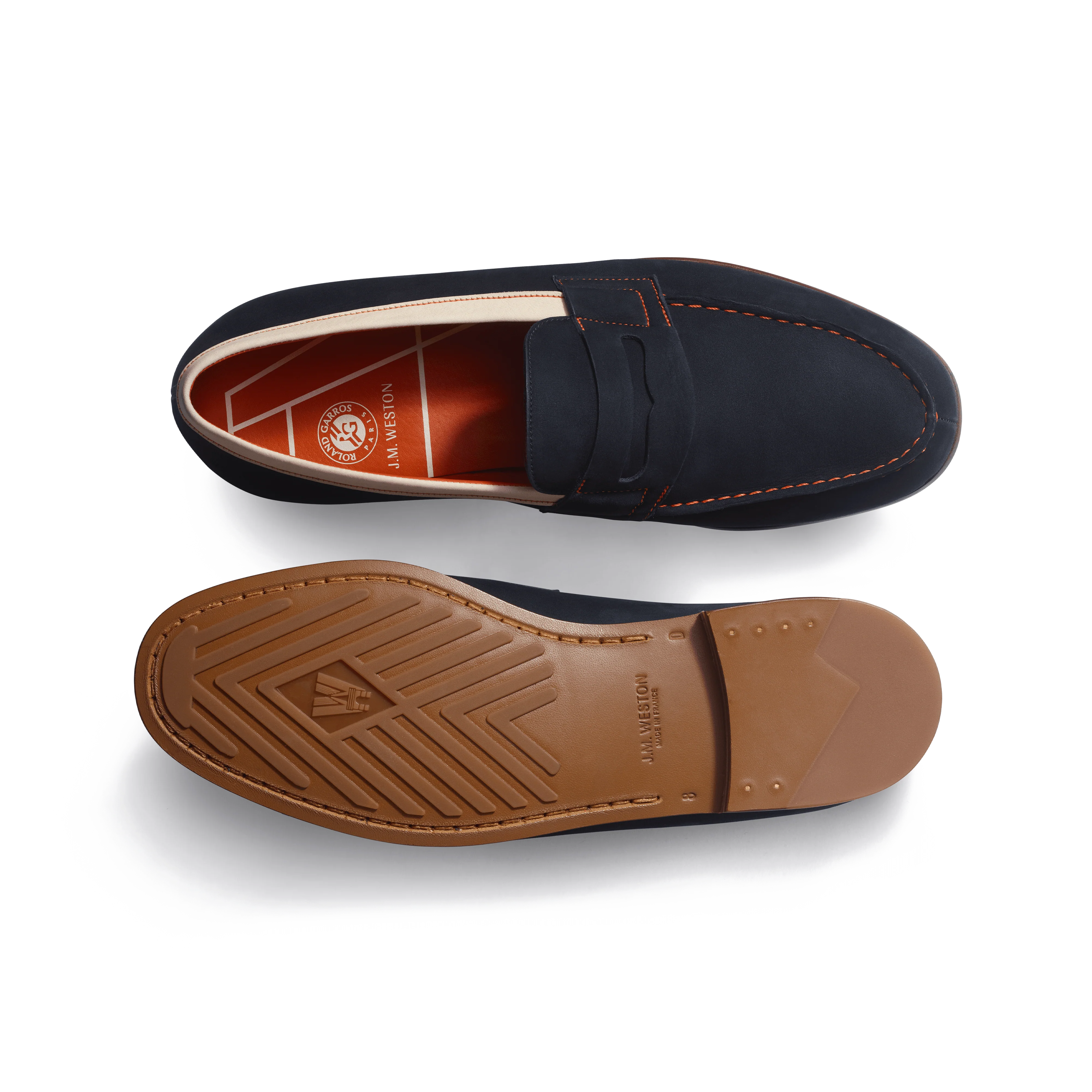 Le Moc' Weston Roland-Garros [homme Nubuck marine & craie avec piqûre orange] - Image 4