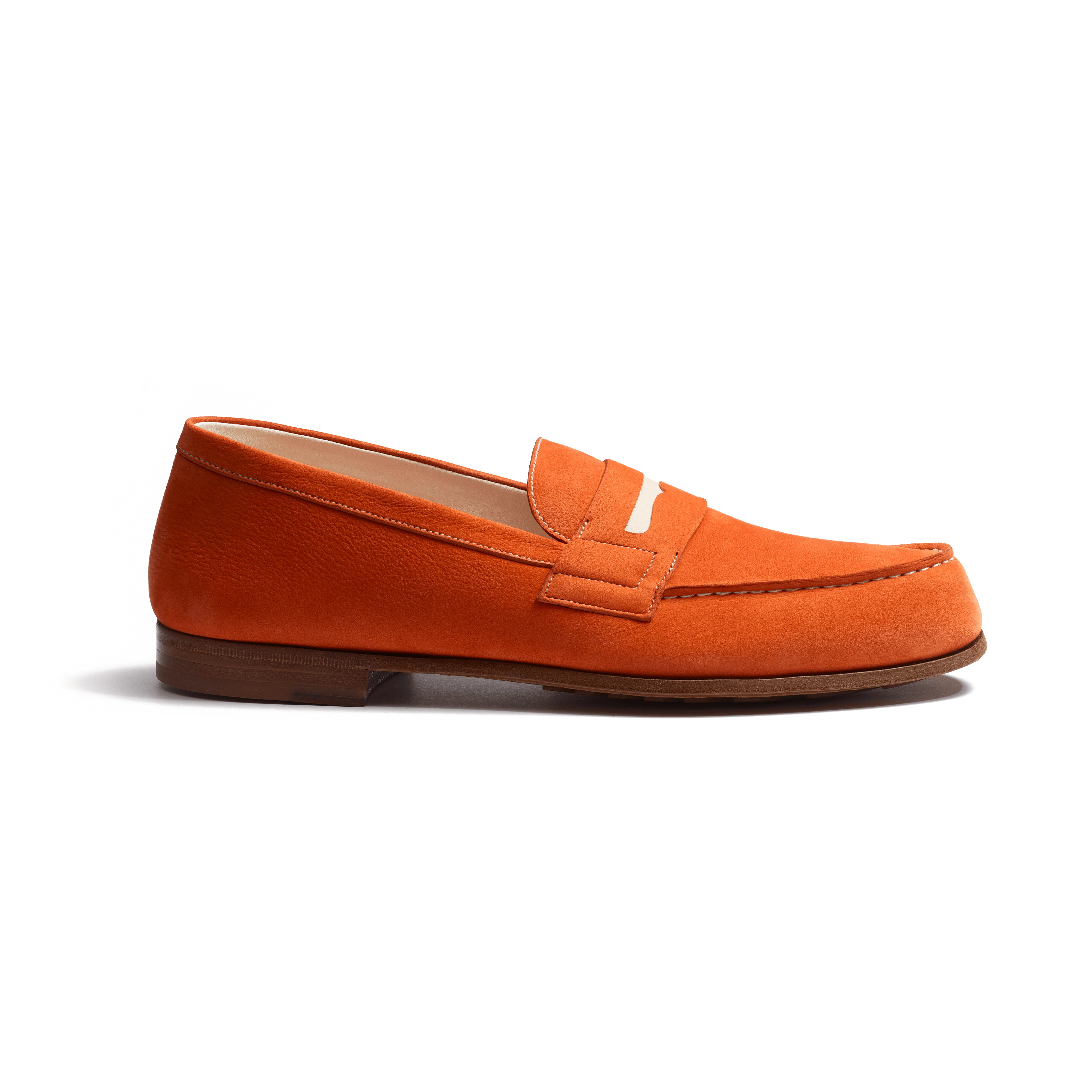 Le Moc' Weston Roland-Garros [homme nubuck orange détails cuir veau sport blanc]