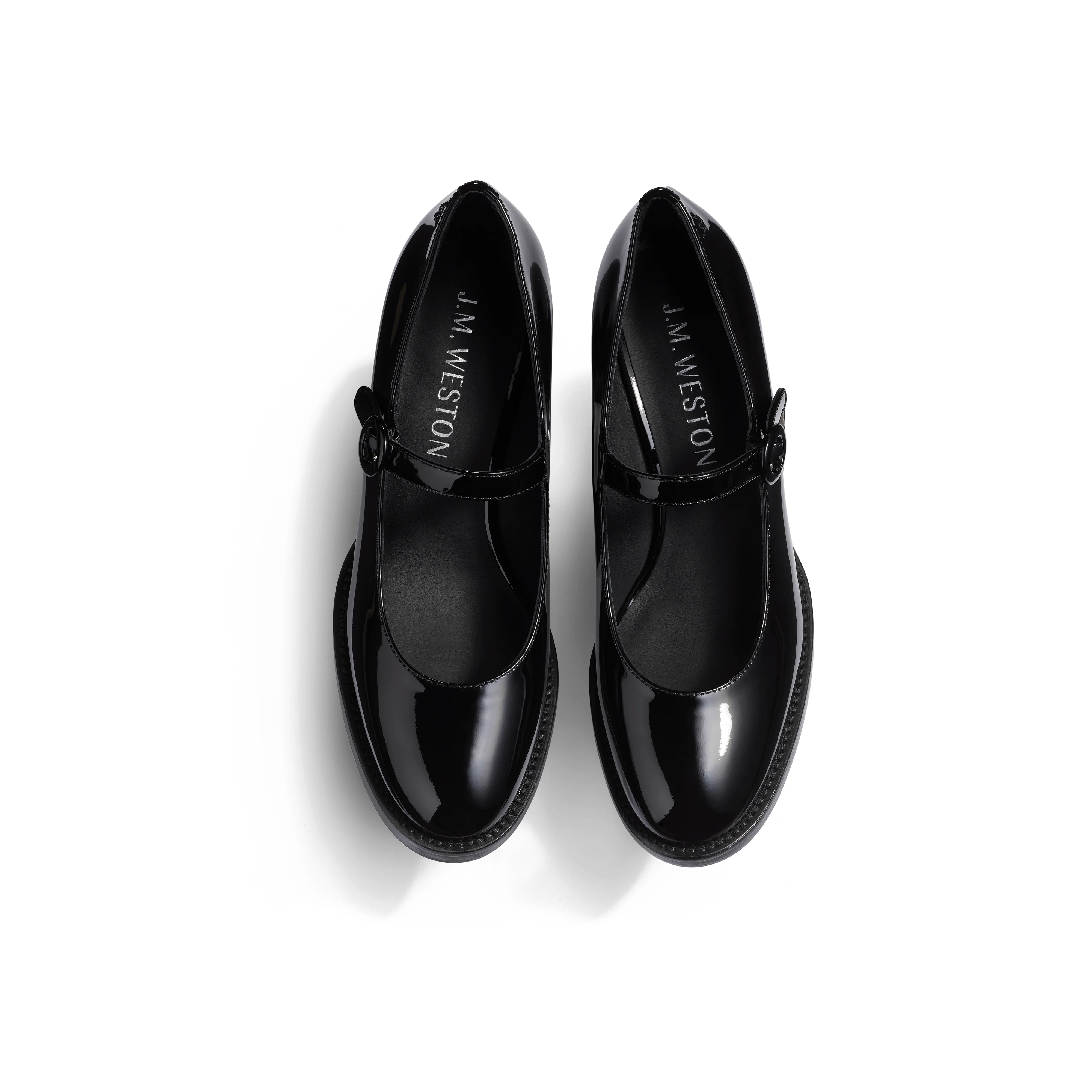 Mary Jane à talon 5,5cm [femme cuir veau vernis noir] - Image 3