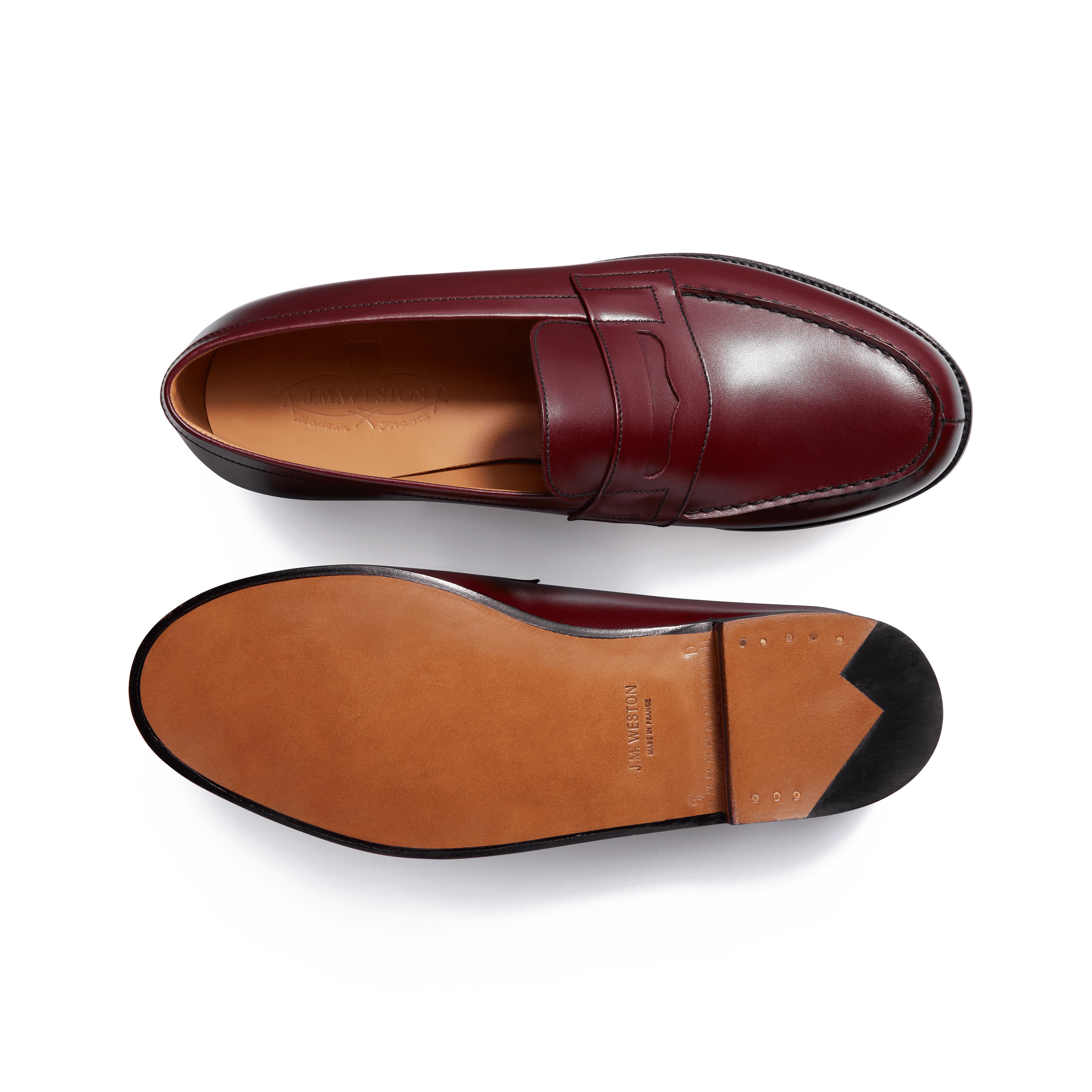 Mocassin 180 [homme cuir lisse bordeaux toucan] - Image 4