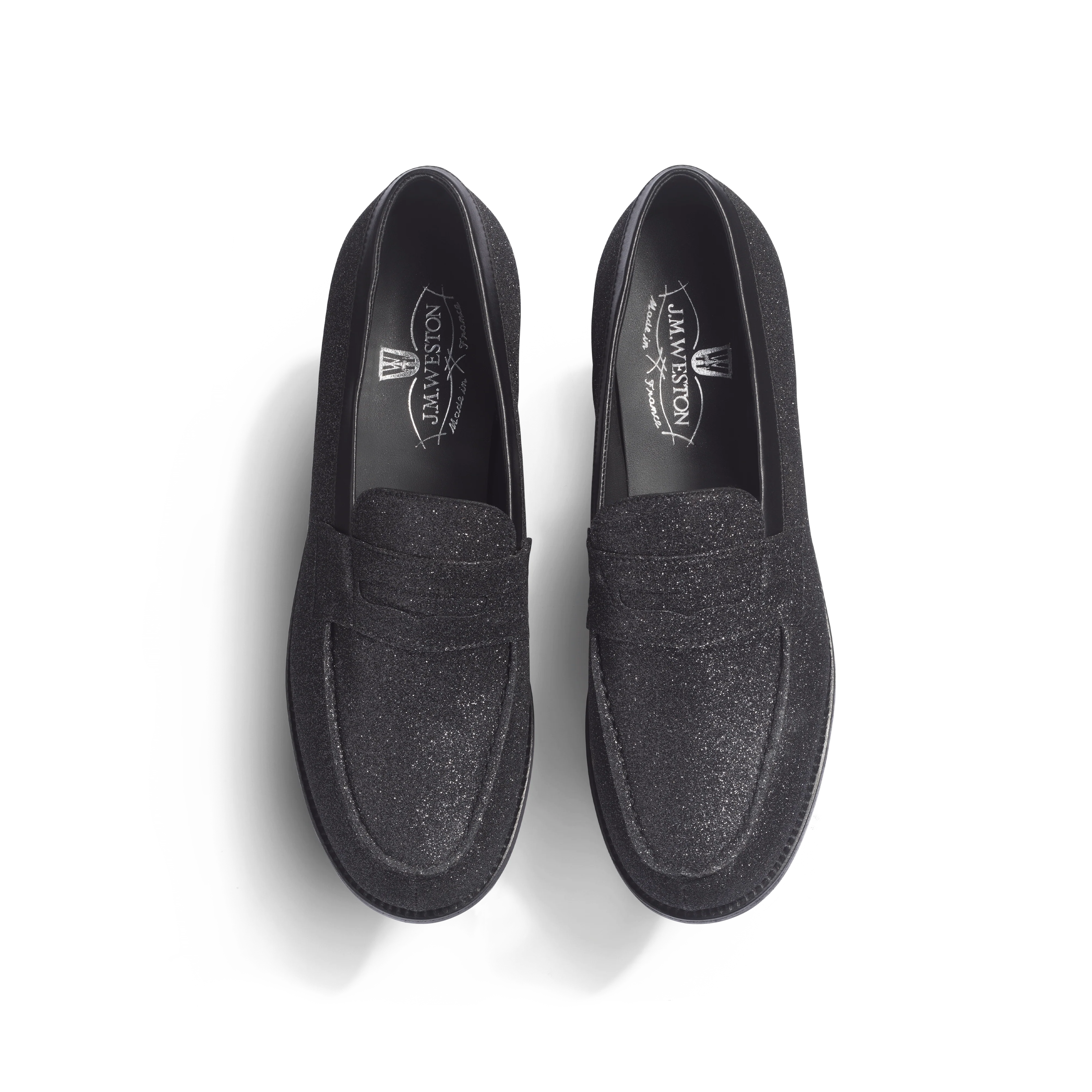 Mocassin 180 [femme cuir chèvre noir à effet pailleté] - Image 3