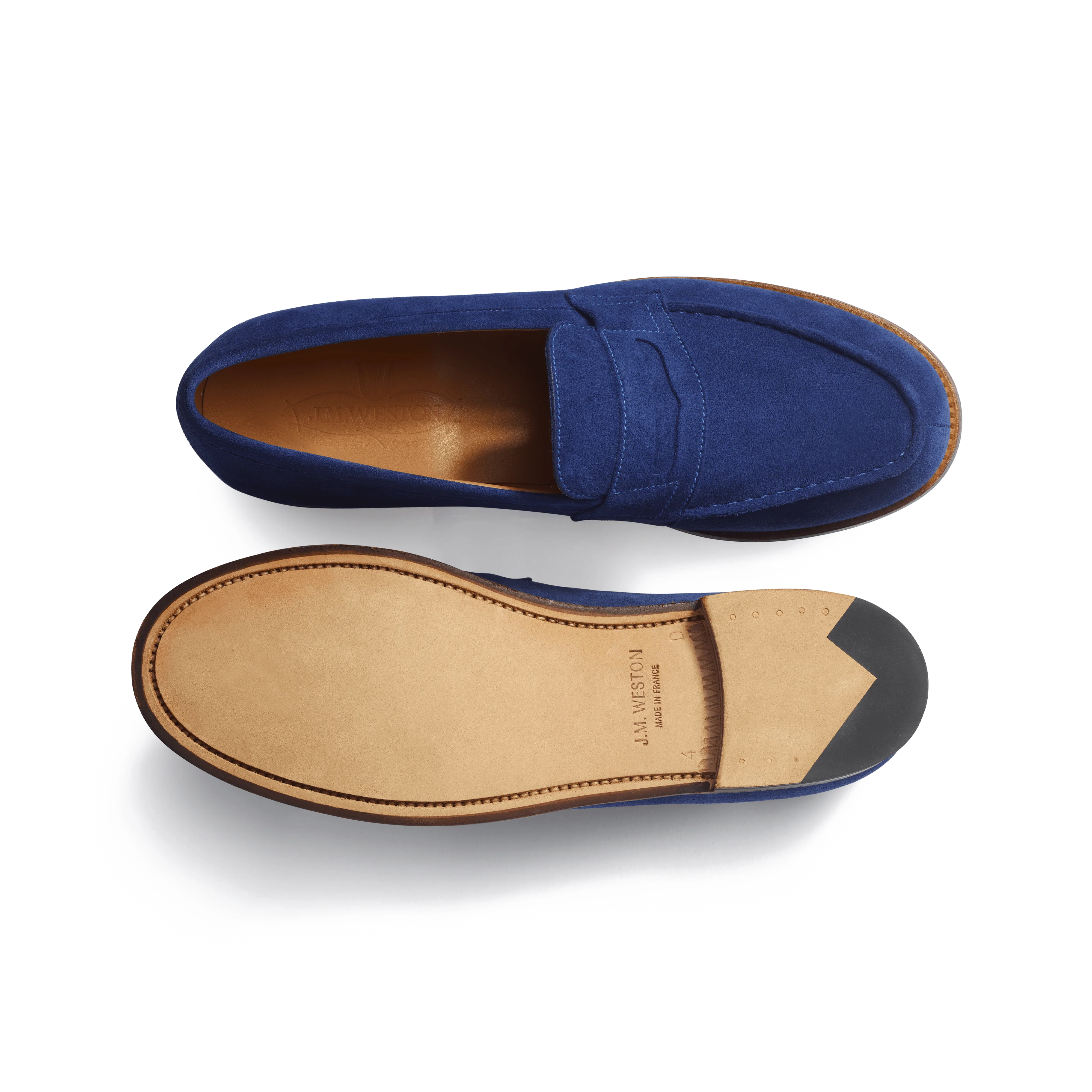 Mocassin 180 [femme cuir chèvre velours bleu de Limoges] - Image 4