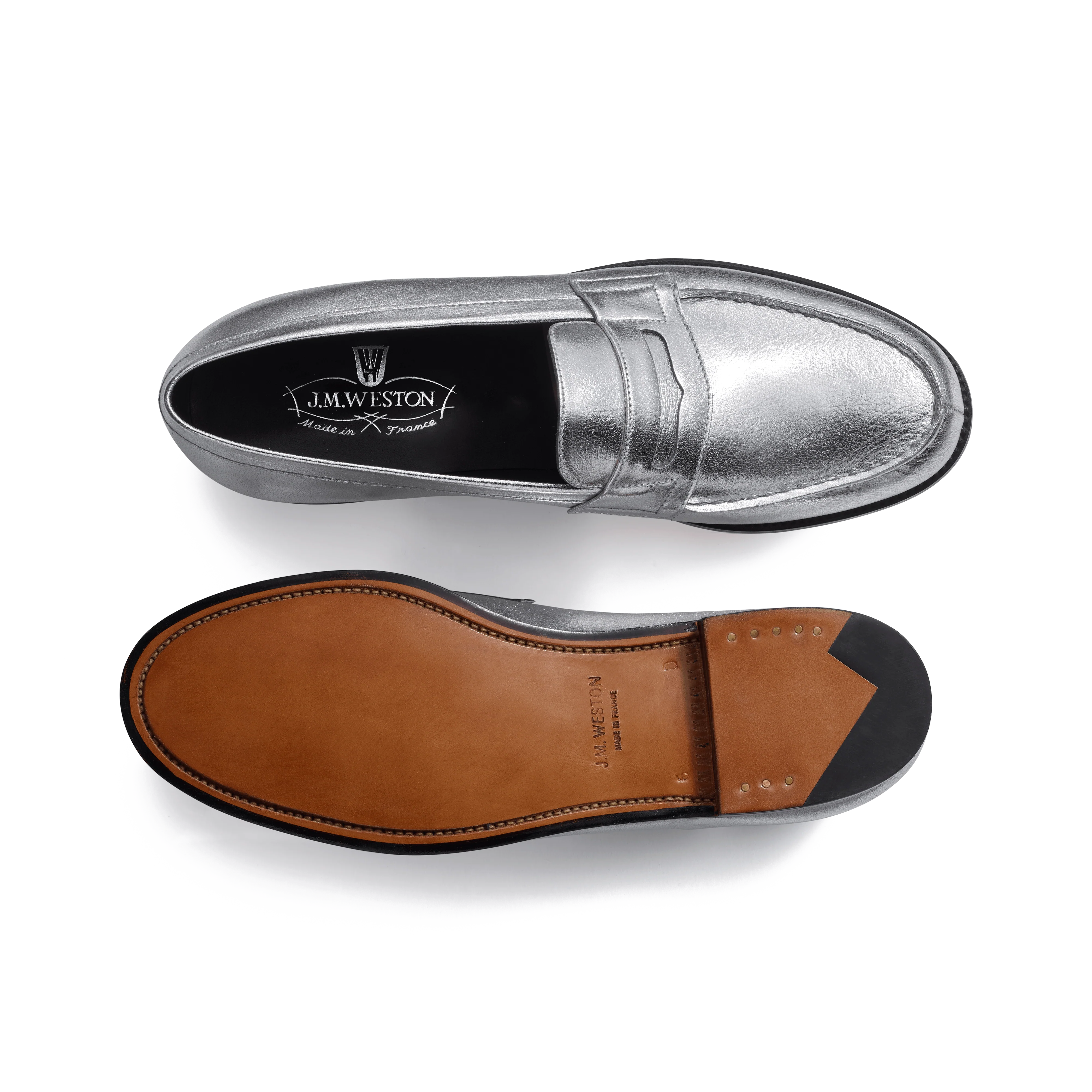 Mocassin 180 [femme cuir grainé argent] - Image 4