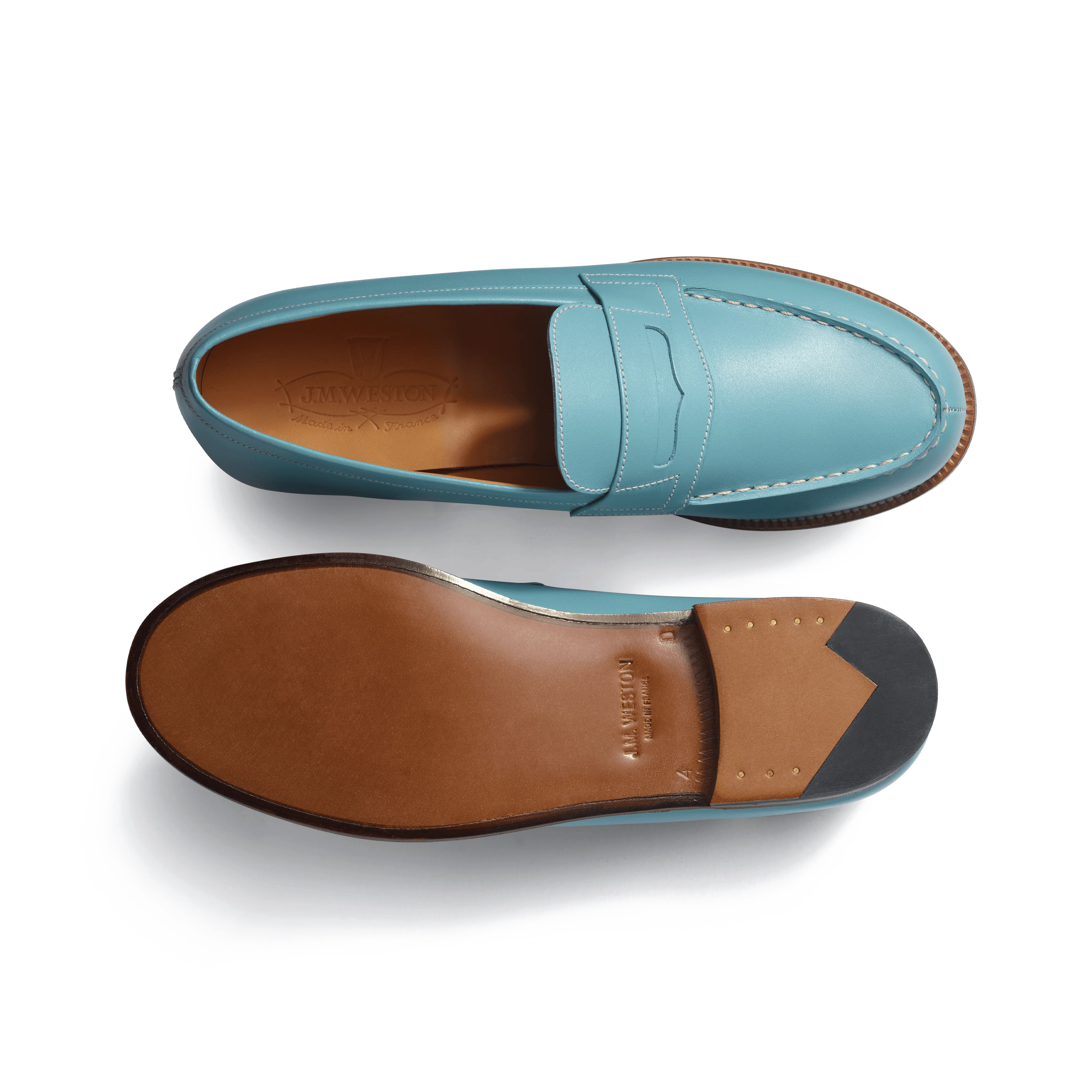 Mocassin 180 [femme cuir veau box bleu campanule] - Image 4