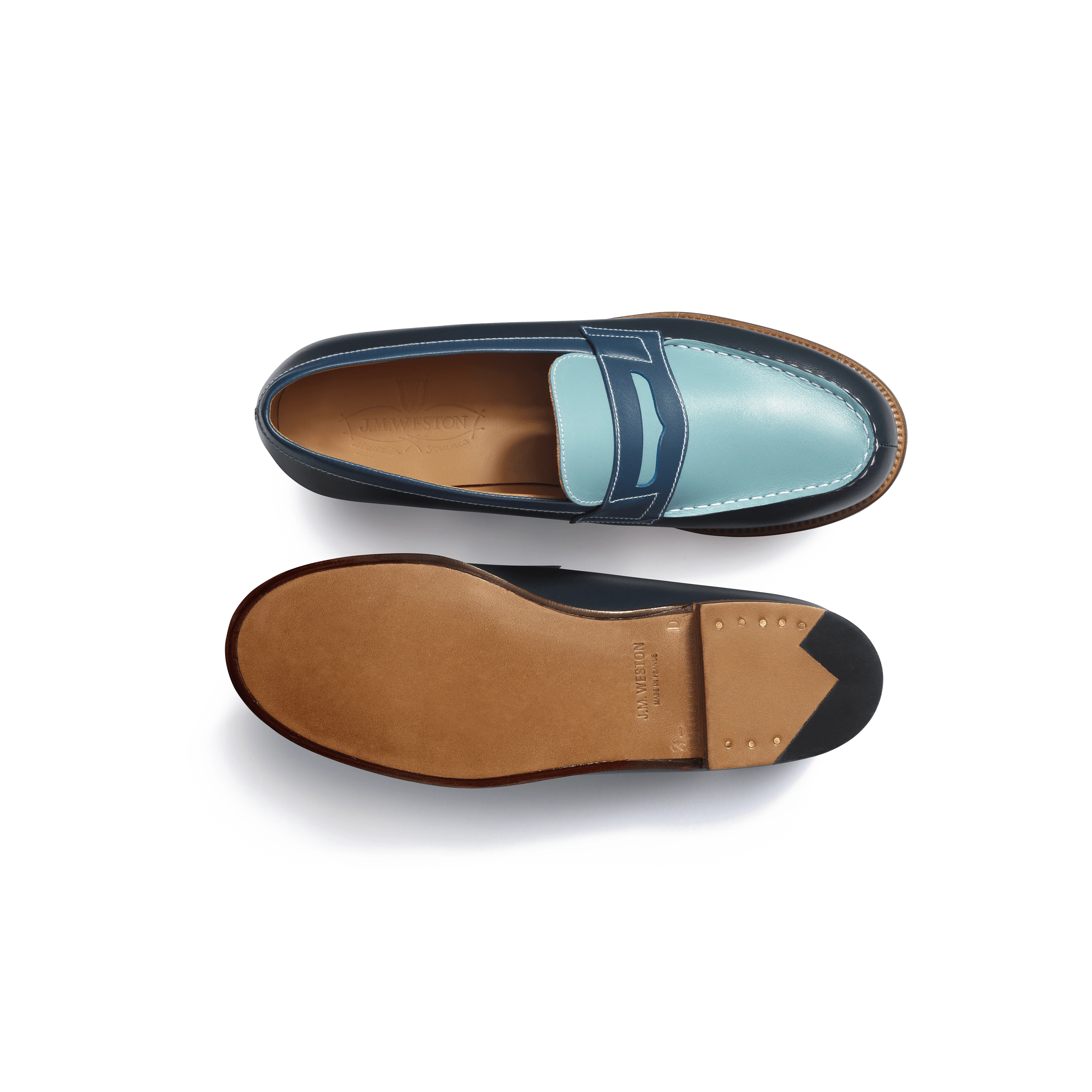 Mocassin 180 [femme cuir veau box camaïeu de bleu] - Image 4