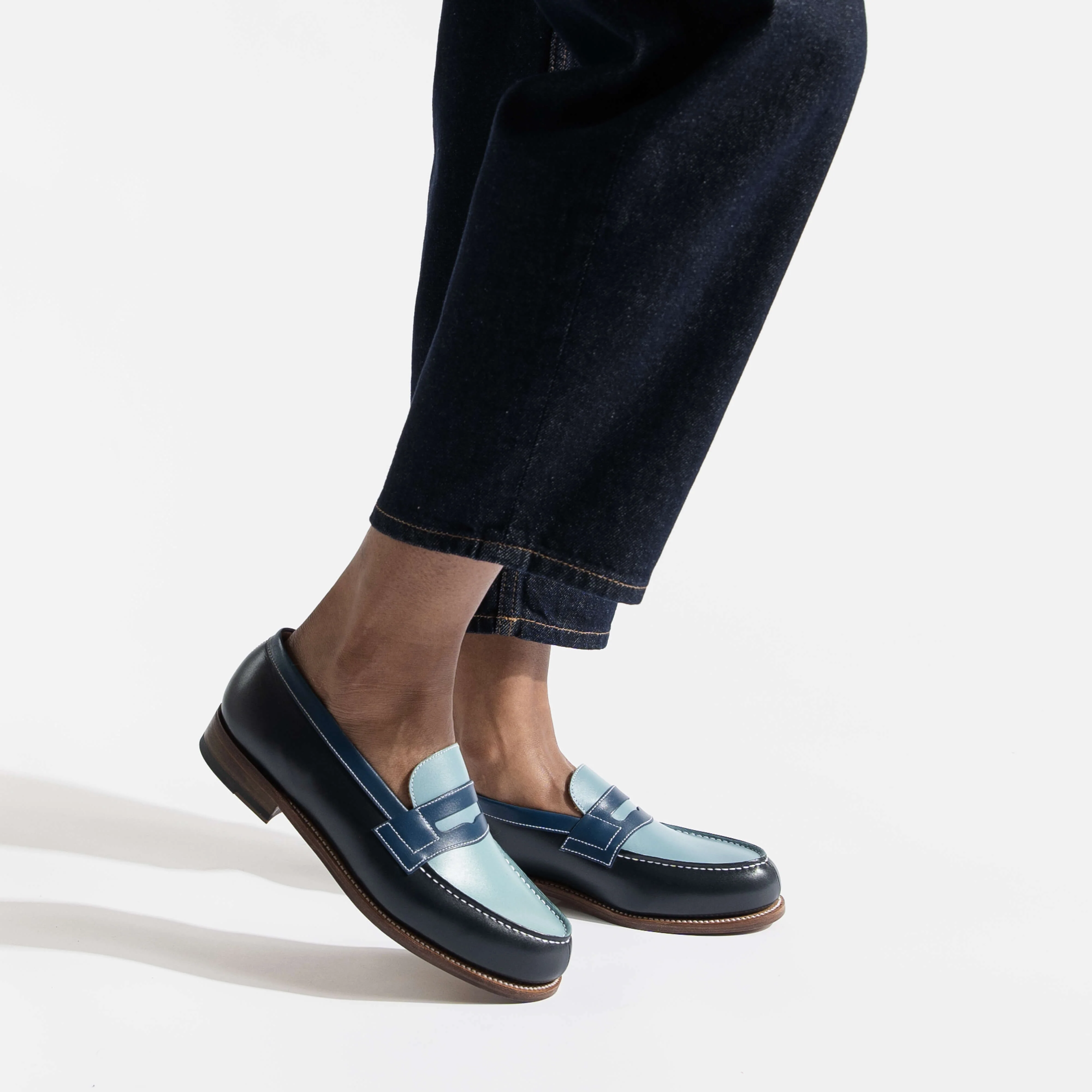 Mocassin 180 [femme cuir veau box camaïeu de bleu] - Image 5