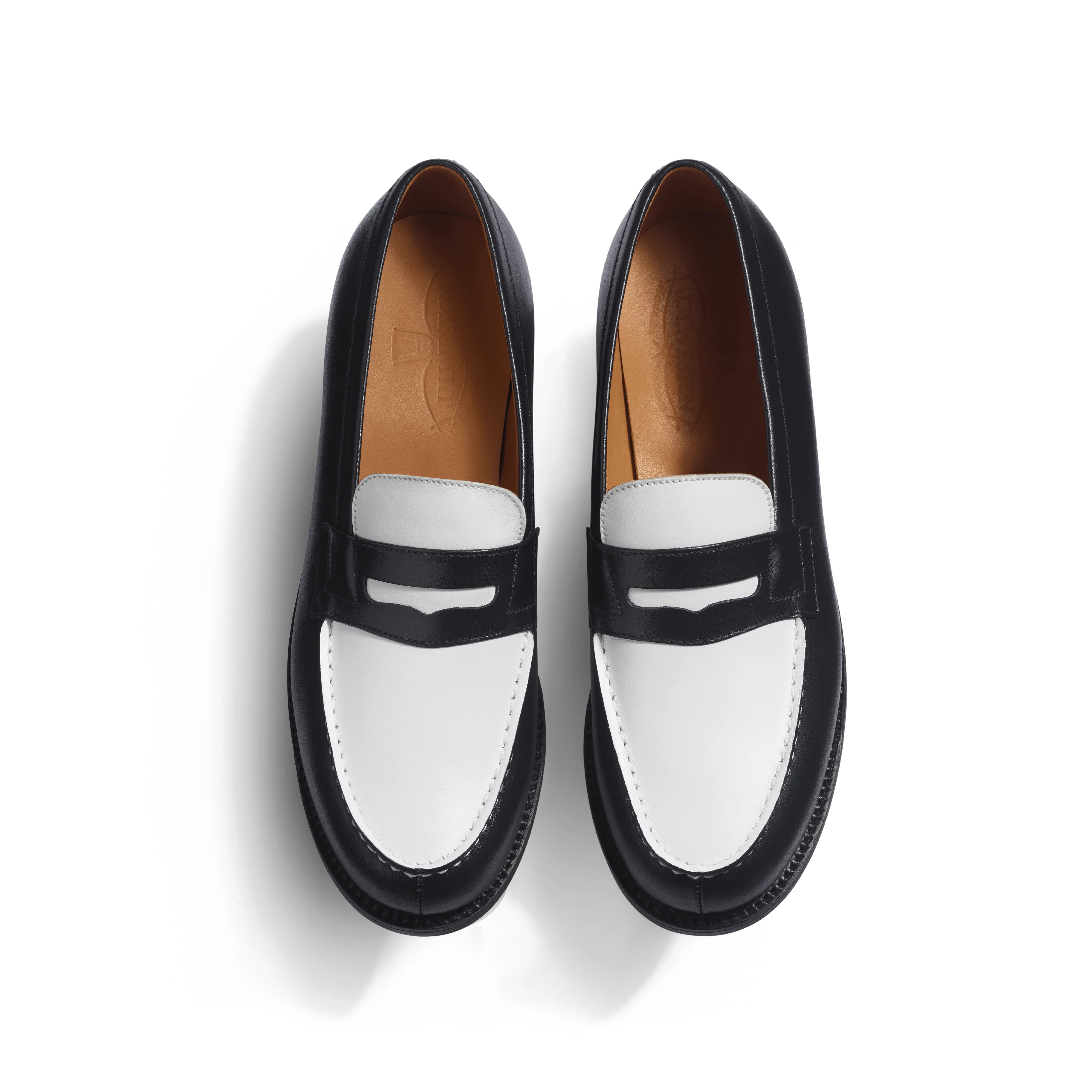 Mocassin 180 [femme cuir veau box marine & cuir veau lisse java blanc] - Image 3