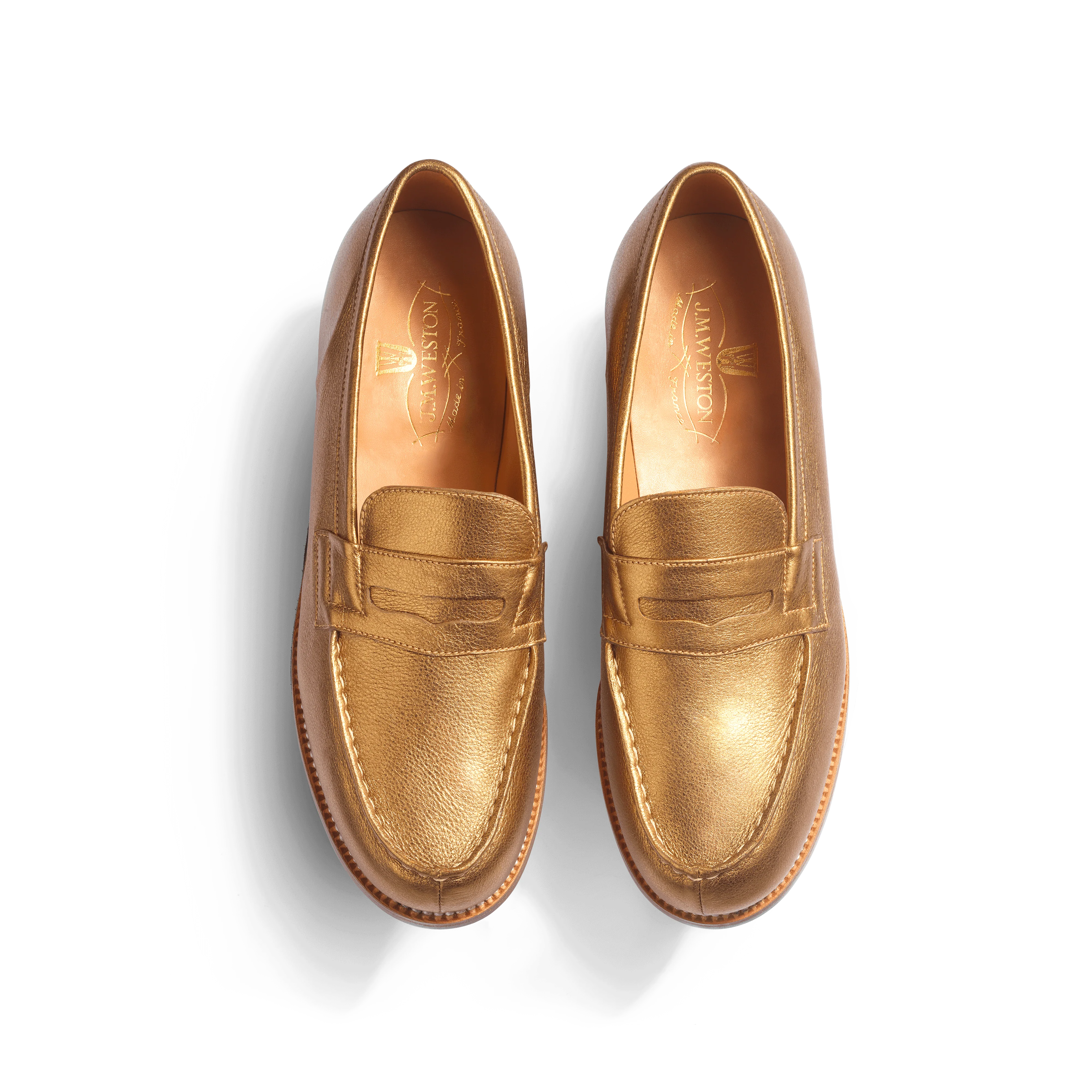 Mocassin 180 [femme cuir veau foulonné or] - Image 3