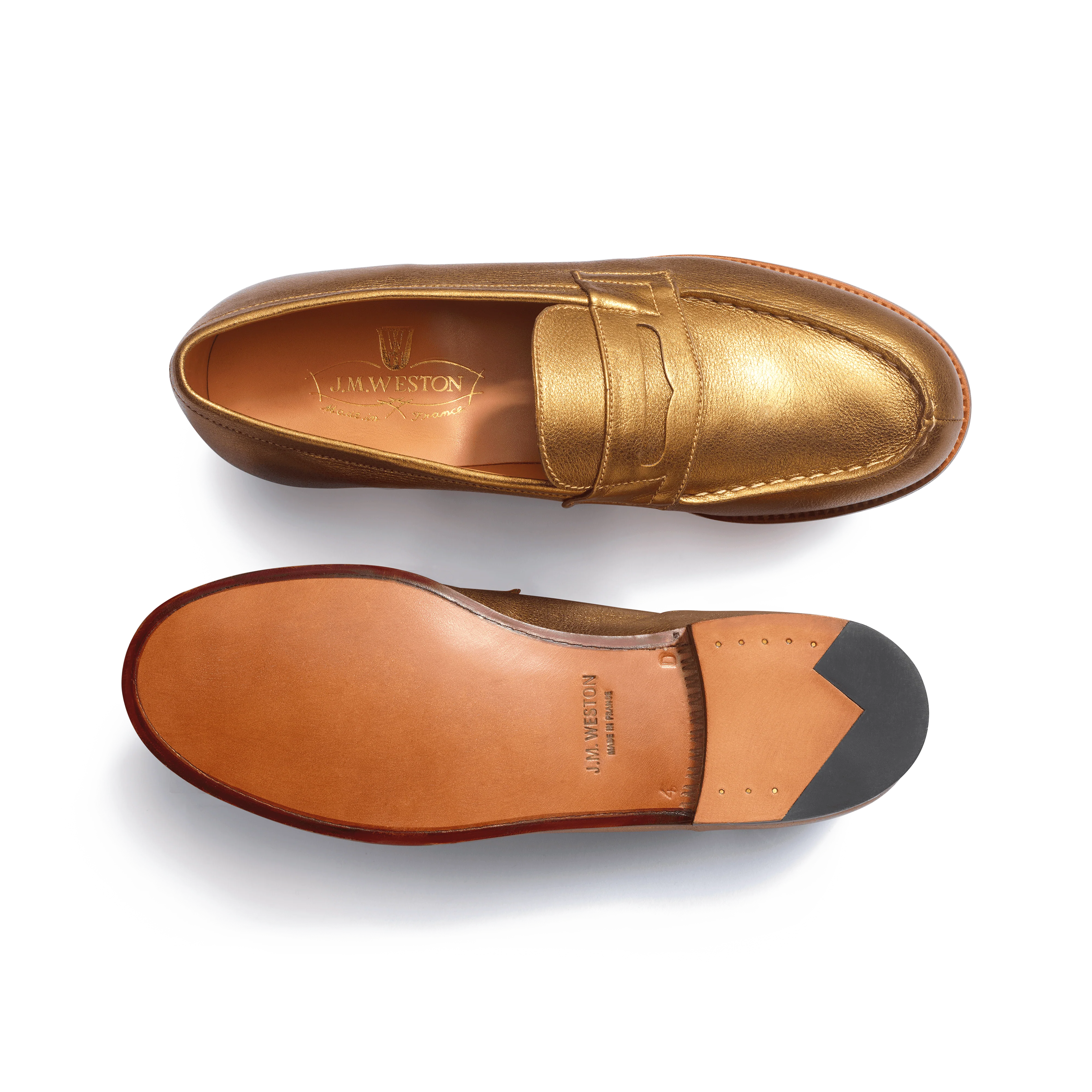 Mocassin 180 [femme cuir veau foulonné or] - Image 4
