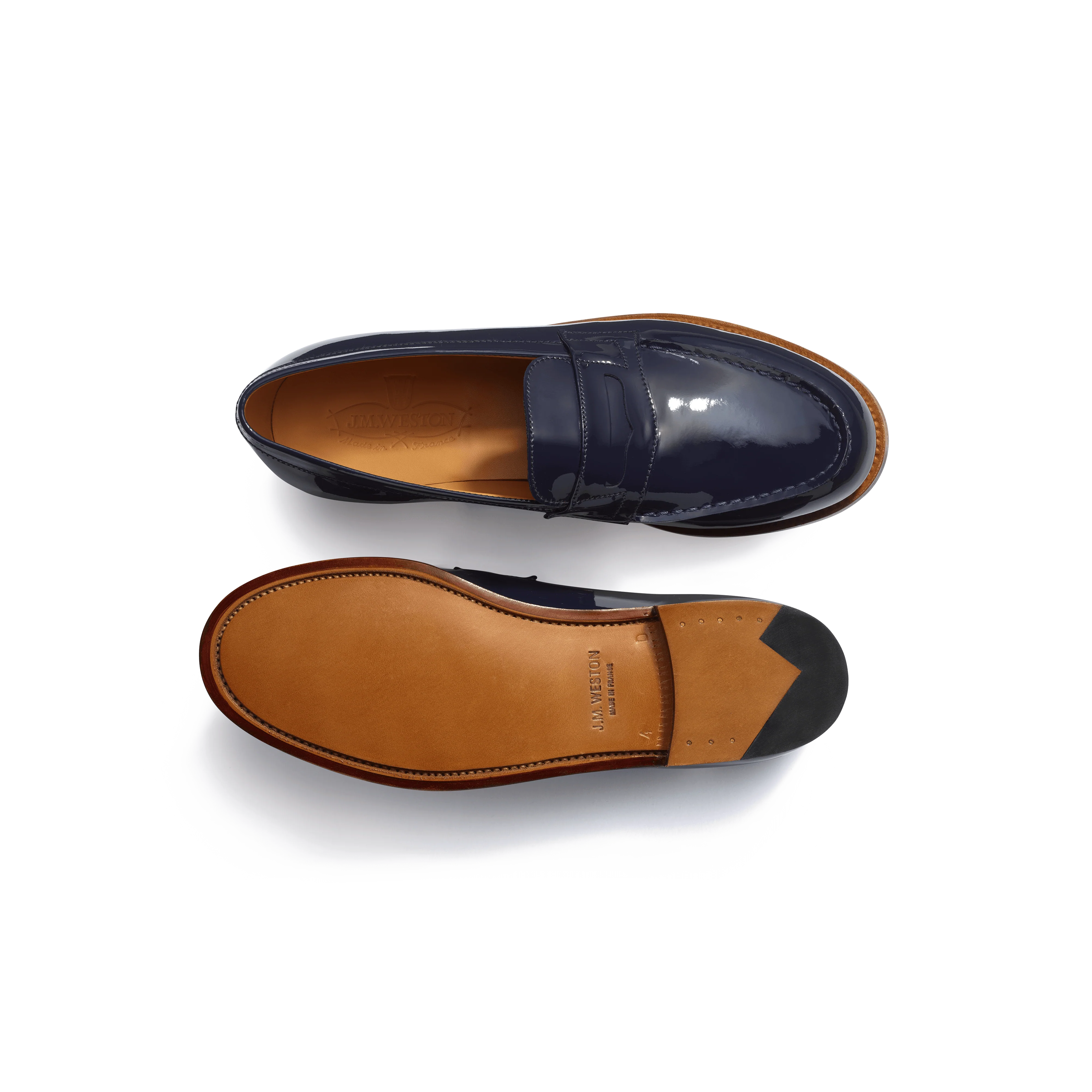 Mocassin 180 [femme cuir vernis bleu marine] - Image 4