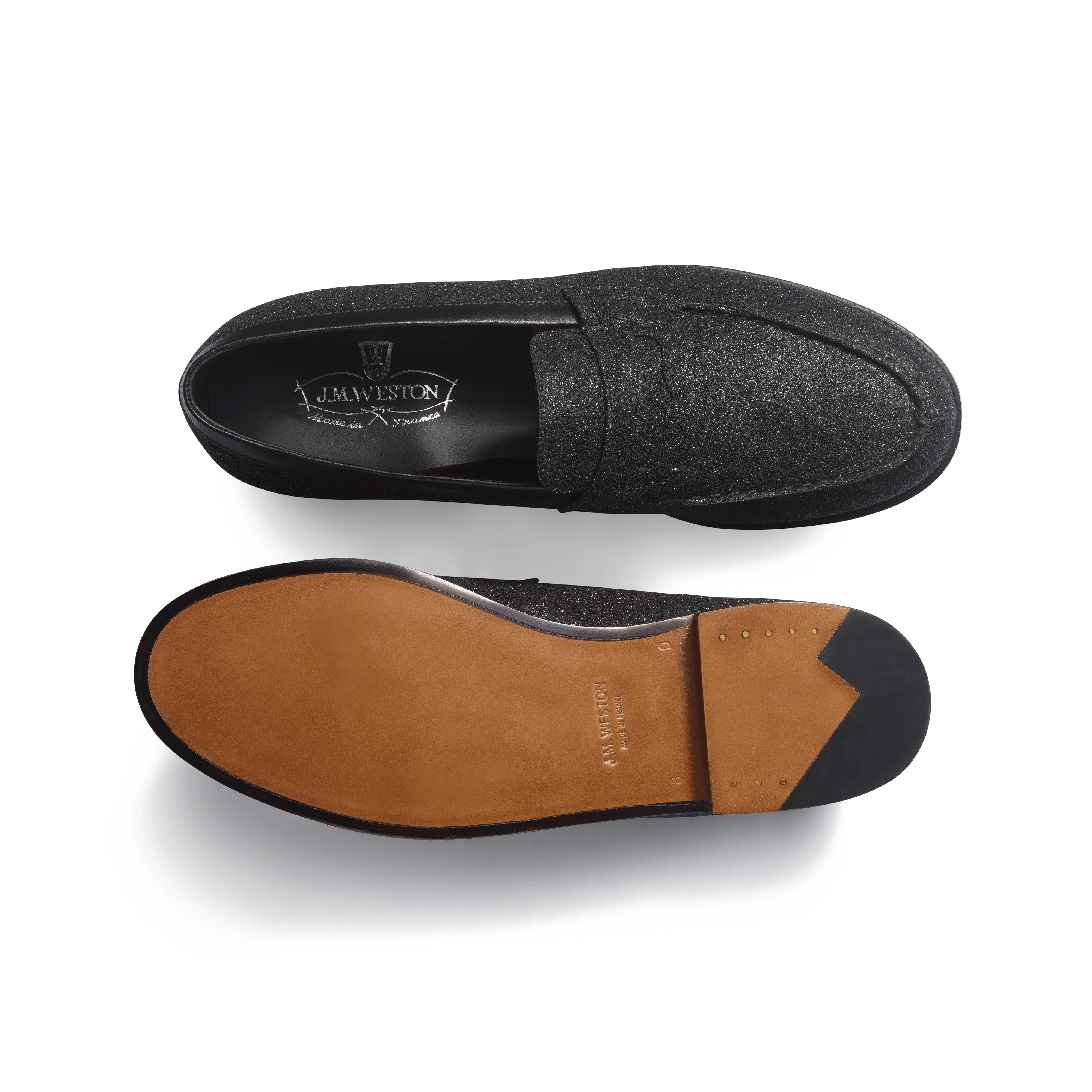 Mocassin 180 [homme cuir chèvre noir à effet pailleté] - Image 4