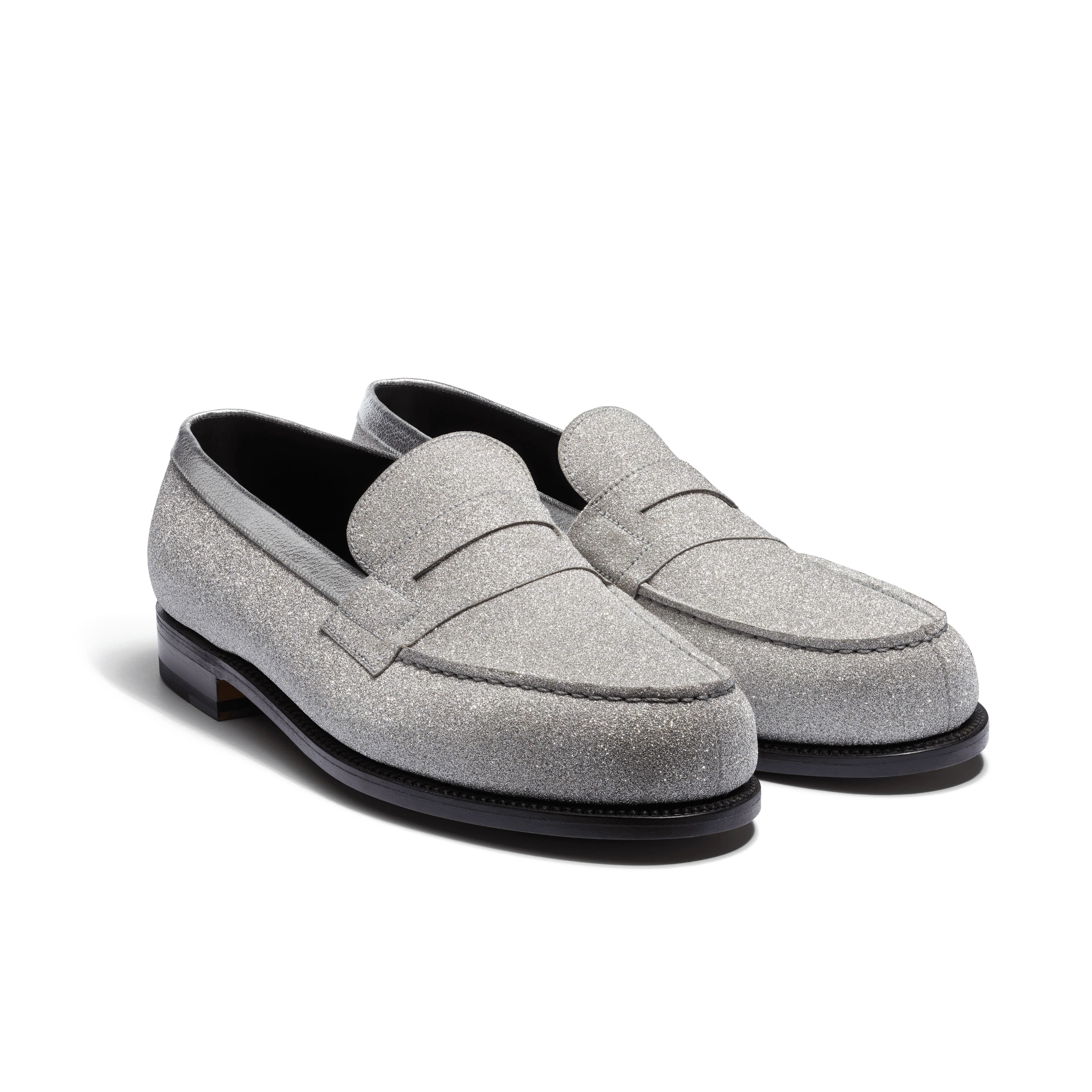 Mocassin 180 [homme cuir chèvre pailletée argent et cuir veau souple grainé argent] - Image 2