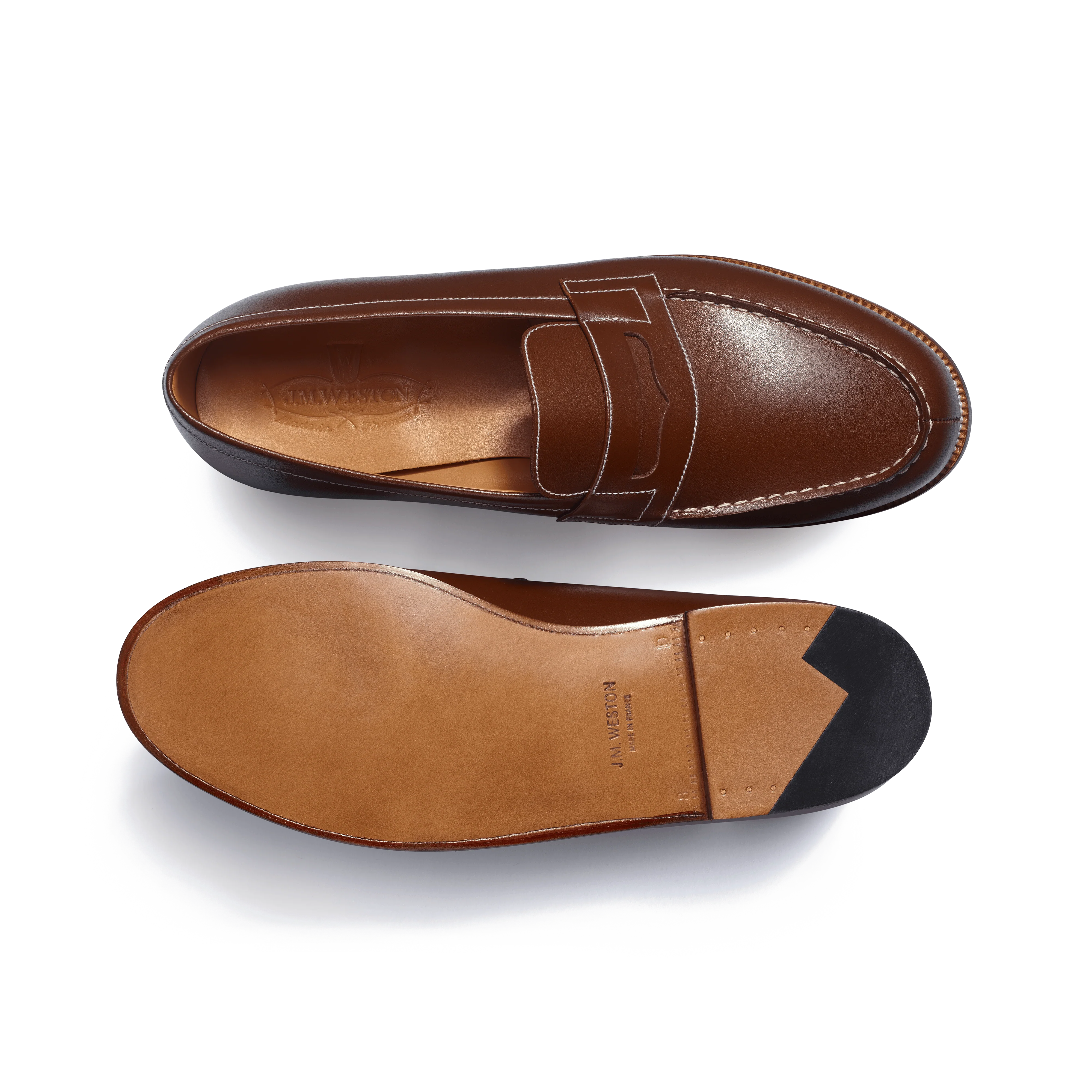 Mocassin 180 [homme cuir veau box bergeronnette piqûre contrastée écrue] - Image 4