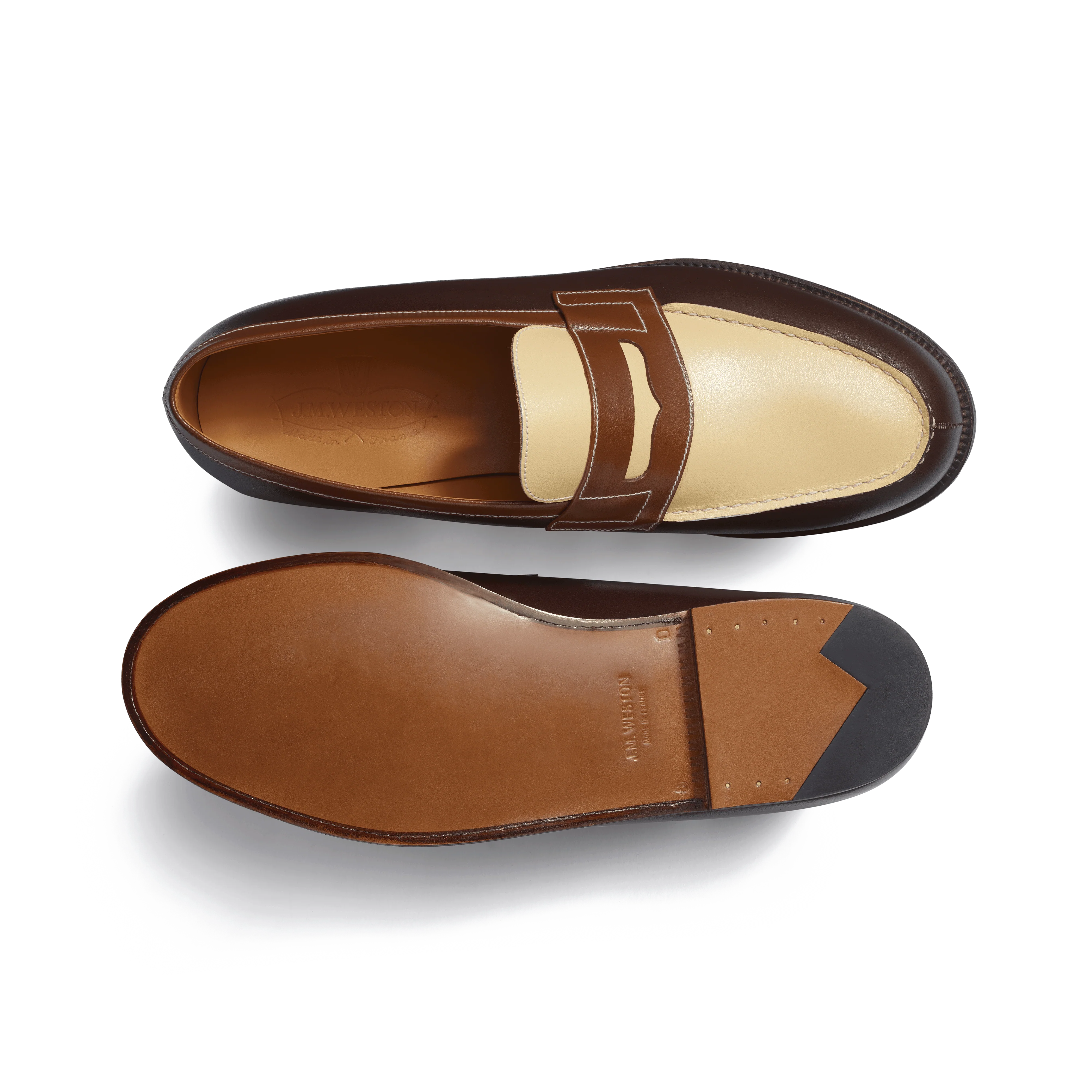 Mocassin 180 [homme cuir veau box mélèze, bergeronnette et porcelaine] - Image 4