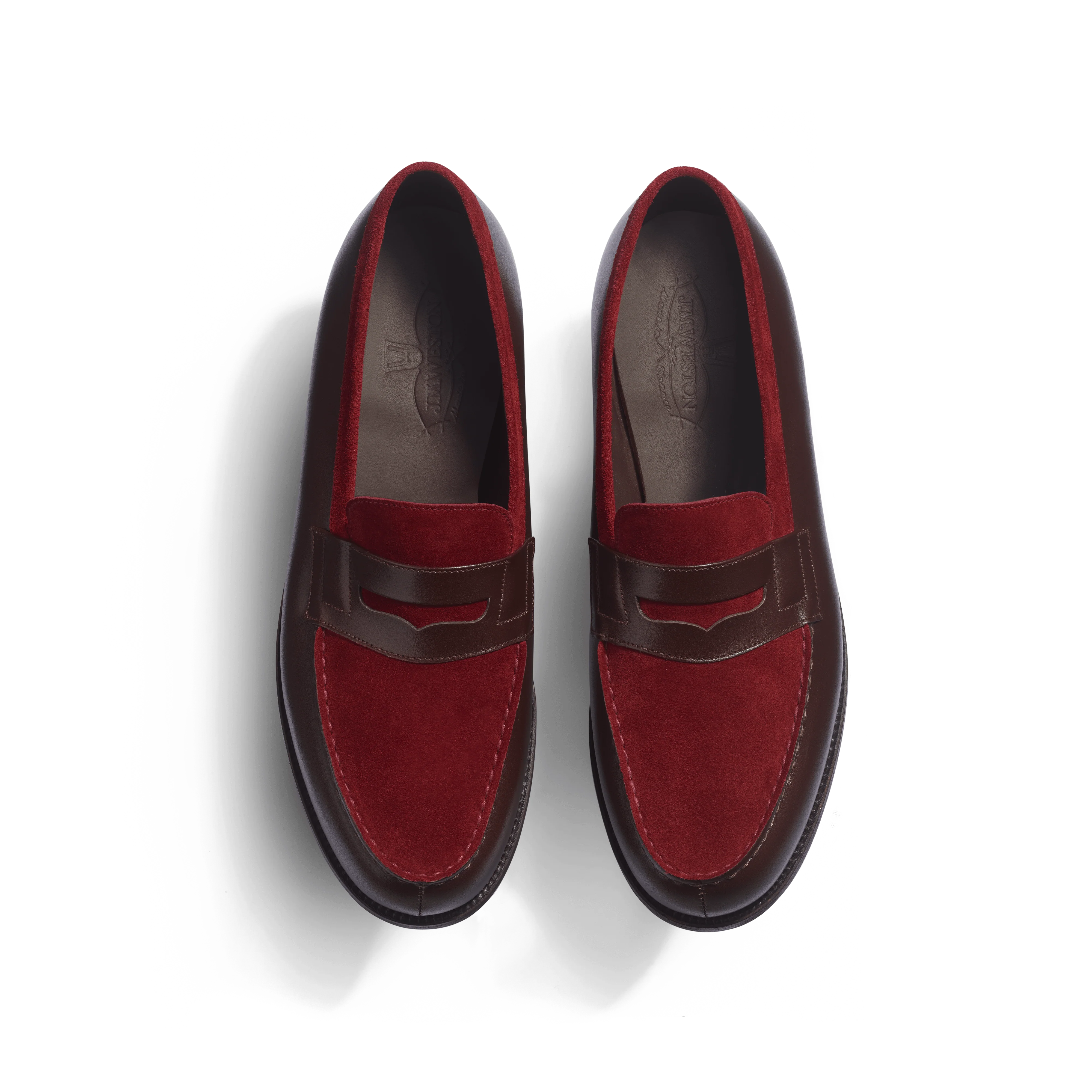 Mocassin 180 [homme cuir veau box mélèze & cuir veau velours bordeaux] - Image 3