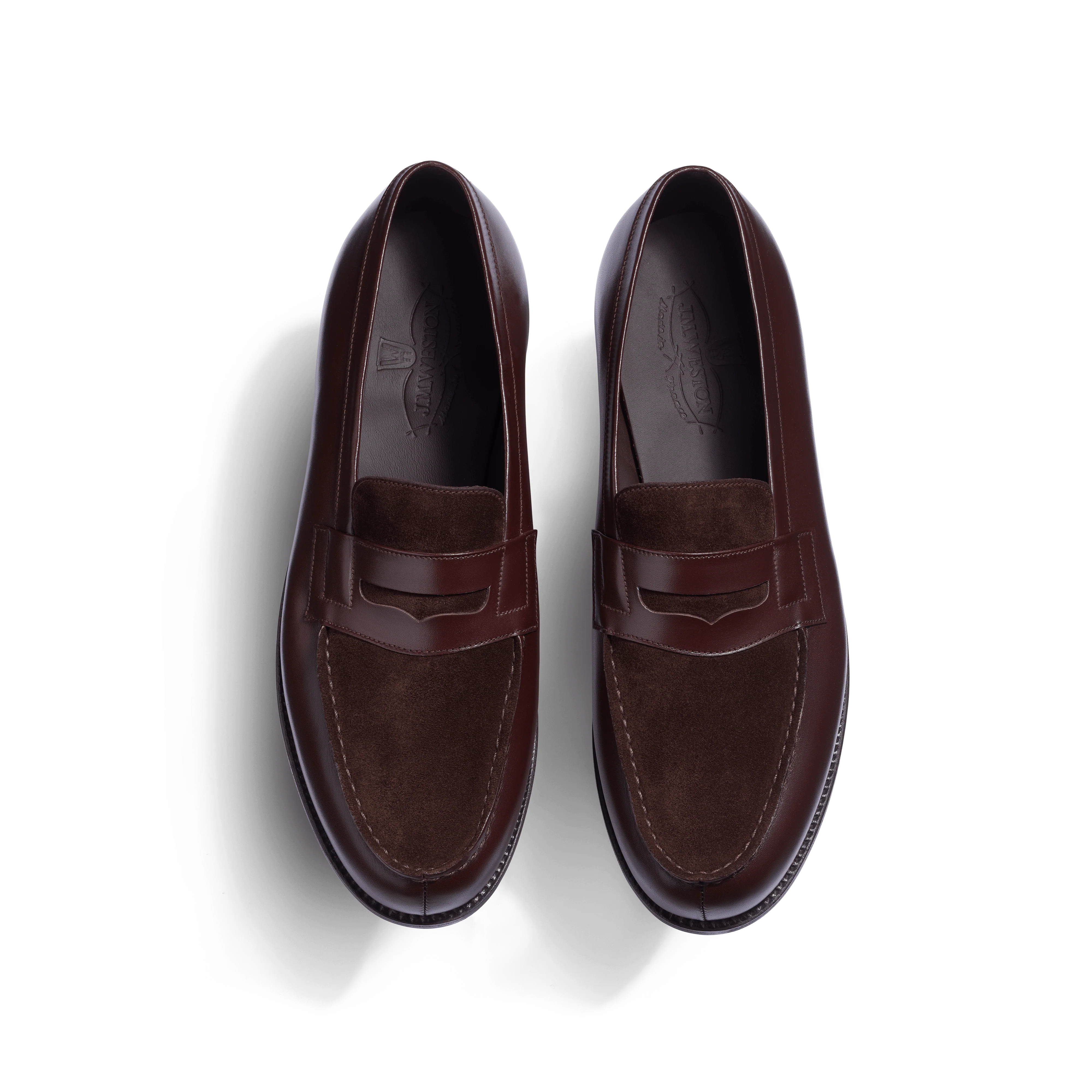 Mocassin 180 [homme cuir veau velours marron foncé et cuir veau box mélèze] - Image 3