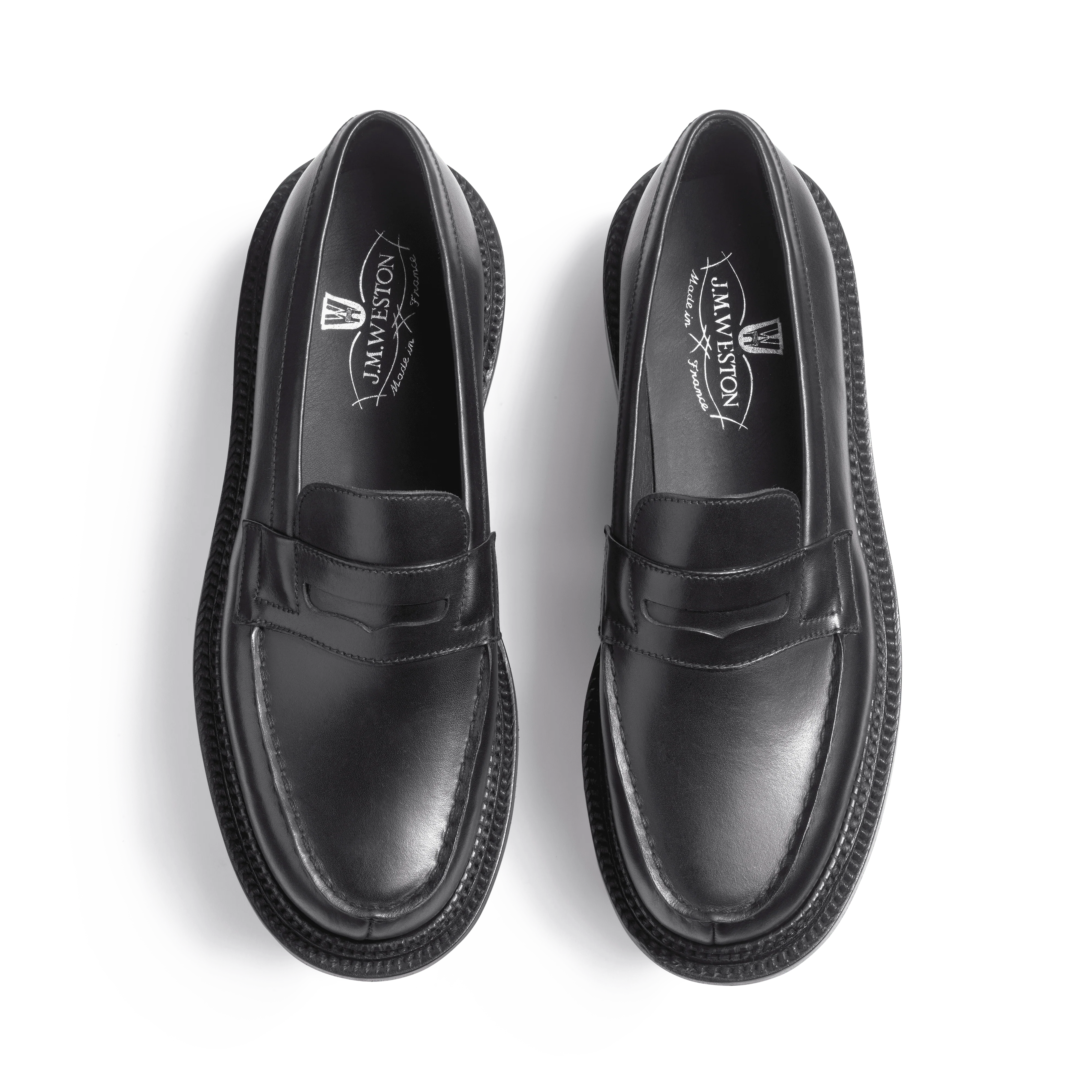 Mocassin 180 Triple semelle [femme cuir lisse noir] - Image 3
