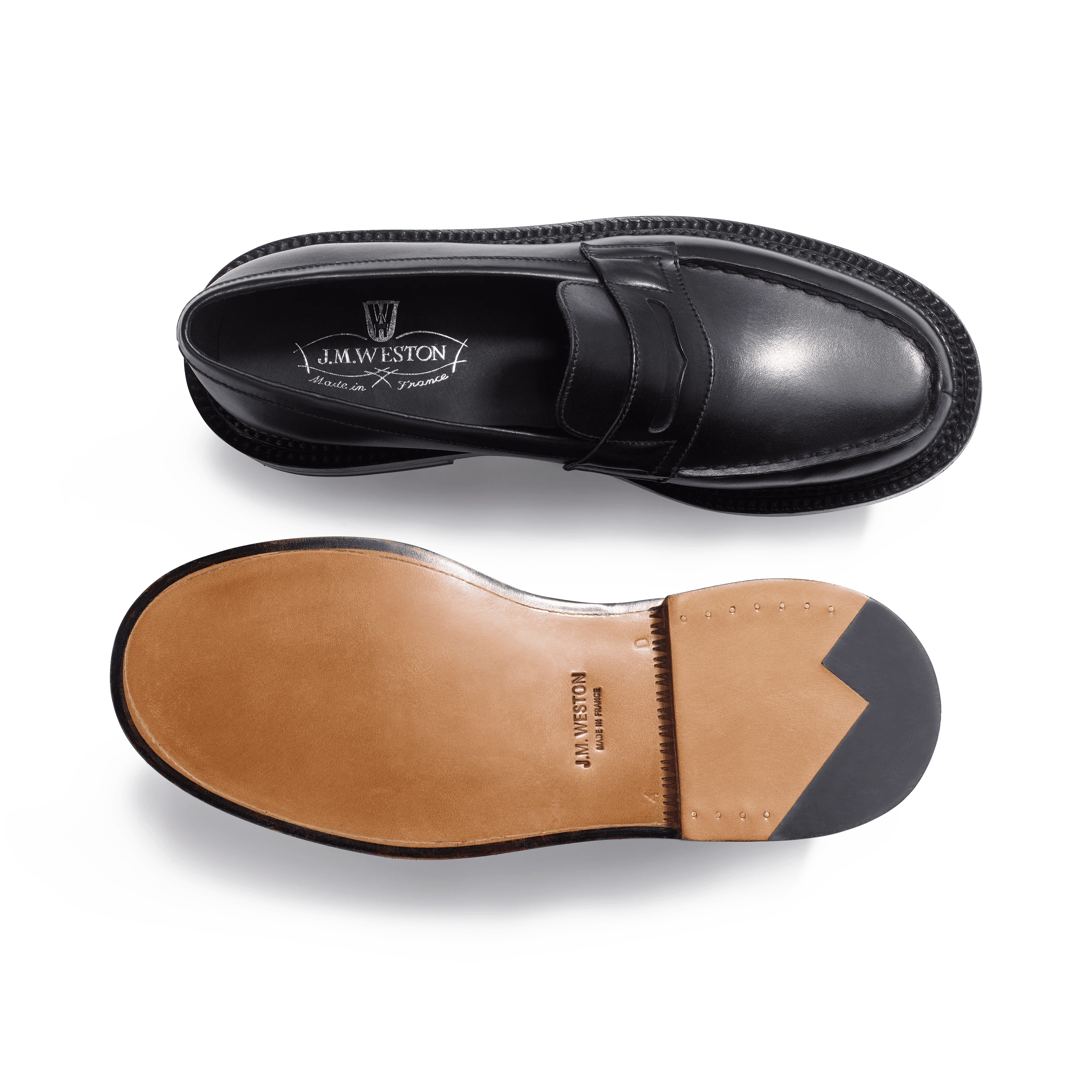 Mocassin 180 Triple semelle [femme cuir lisse noir] - Image 4